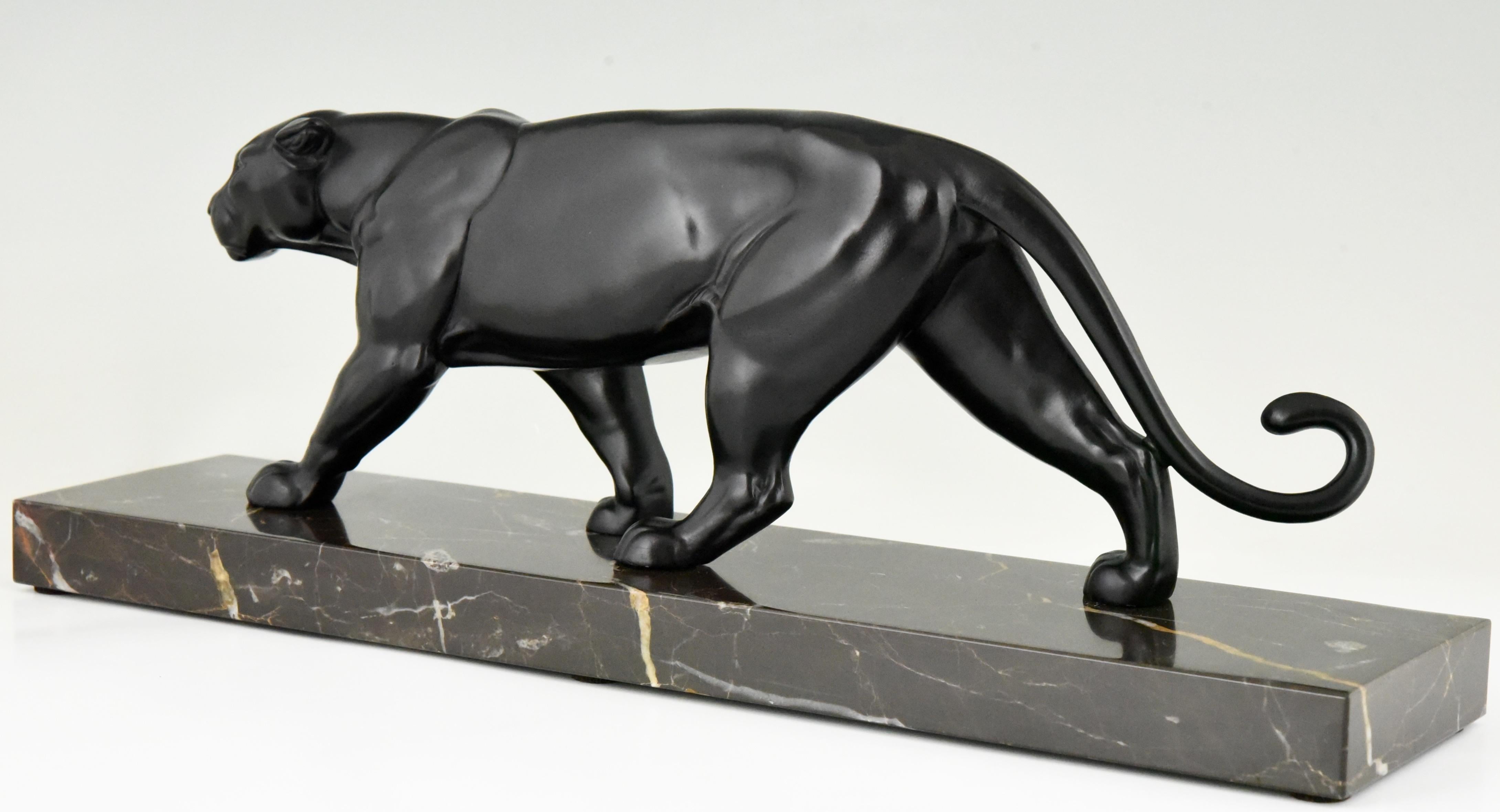 Art Deco Panther Sculpture Alexandre Ouline, France, 1930 2