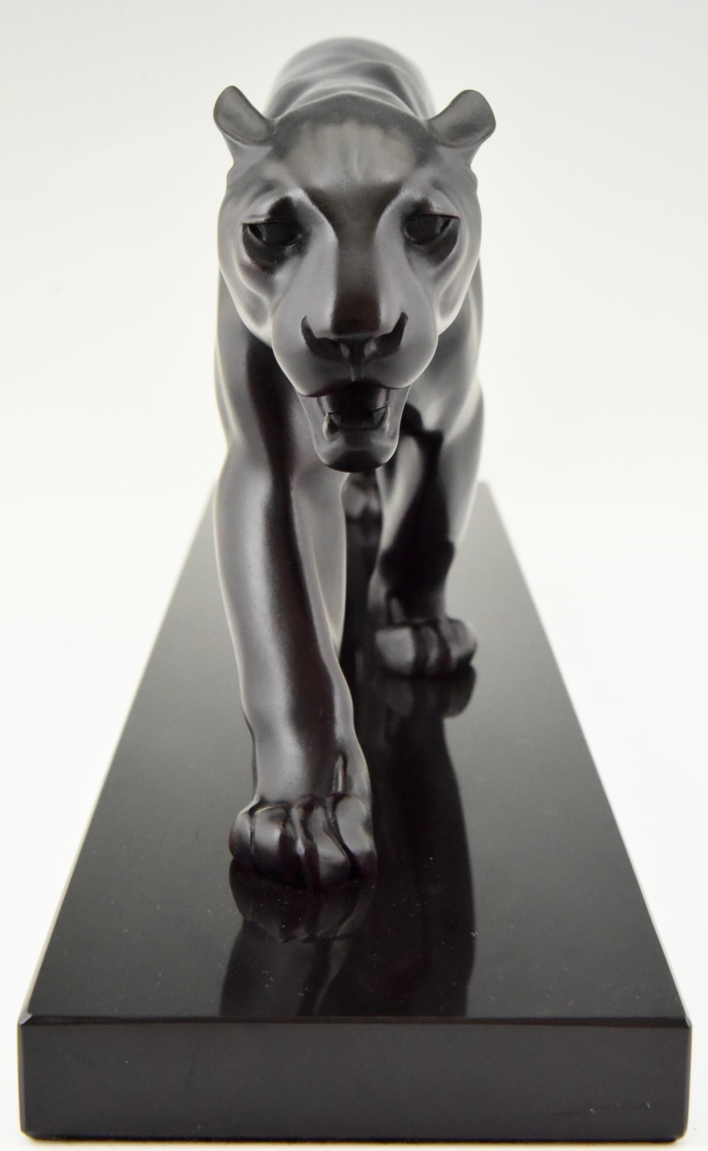 Panther-Skulptur Baghera im Art-déco-Stil von Max Le Verrier, Frankreich (Handgefertigt) im Angebot