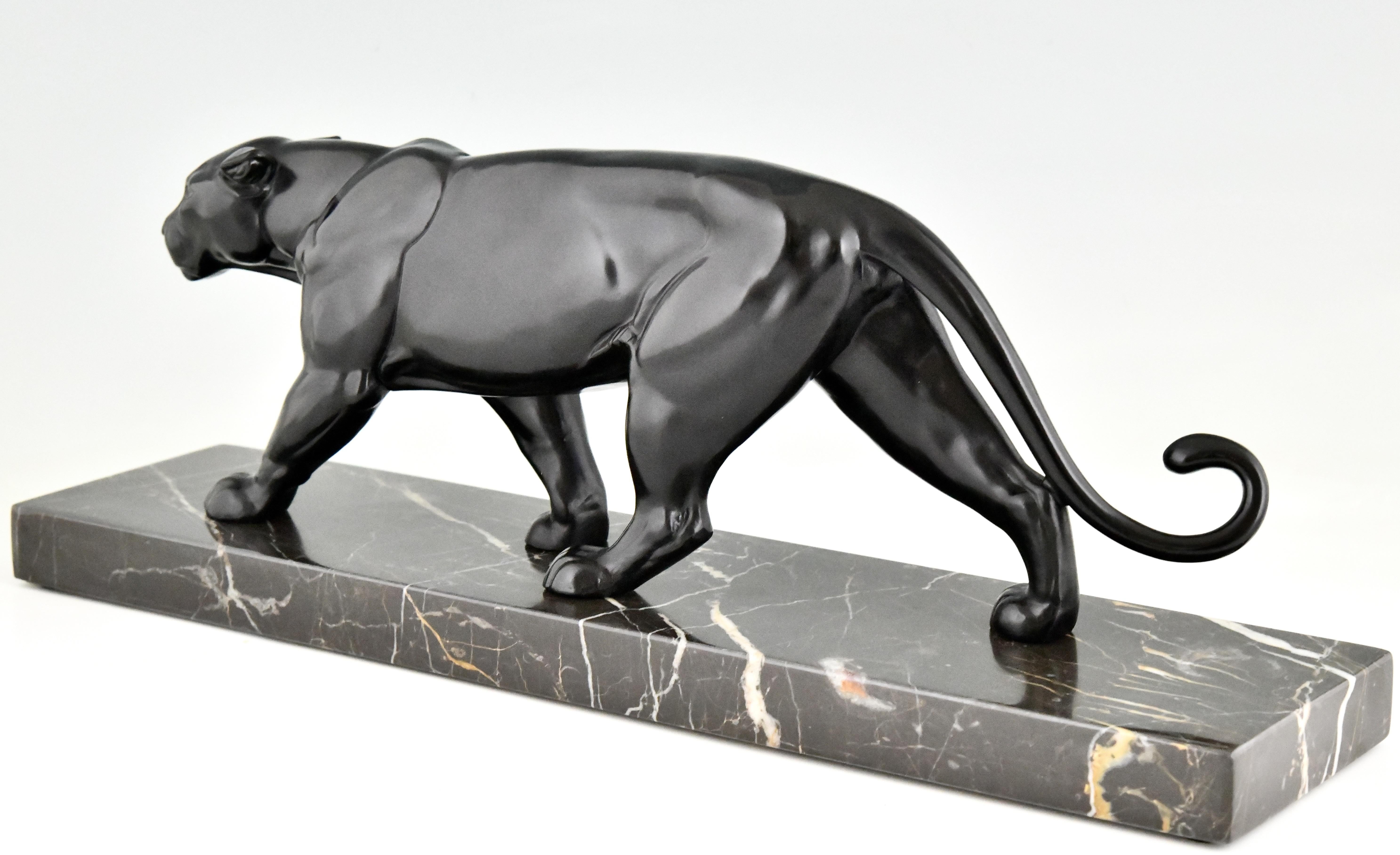 Sculpture de panthère Art déco par Alexandre Ouline 3