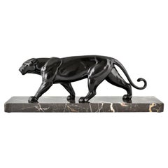 Vintage Art Deco panther sculpture by Alexandre Ouline