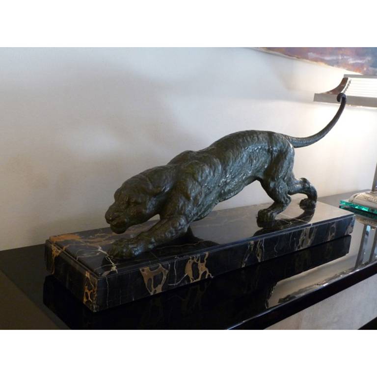 Mid-20th Century Art Deco Panther Sculpture by Demetre H. Chiparus, 1930s