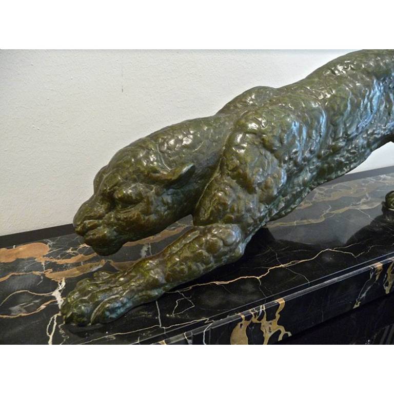 Bronze Art Deco Panther Sculpture by Demetre H. Chiparus, 1930s