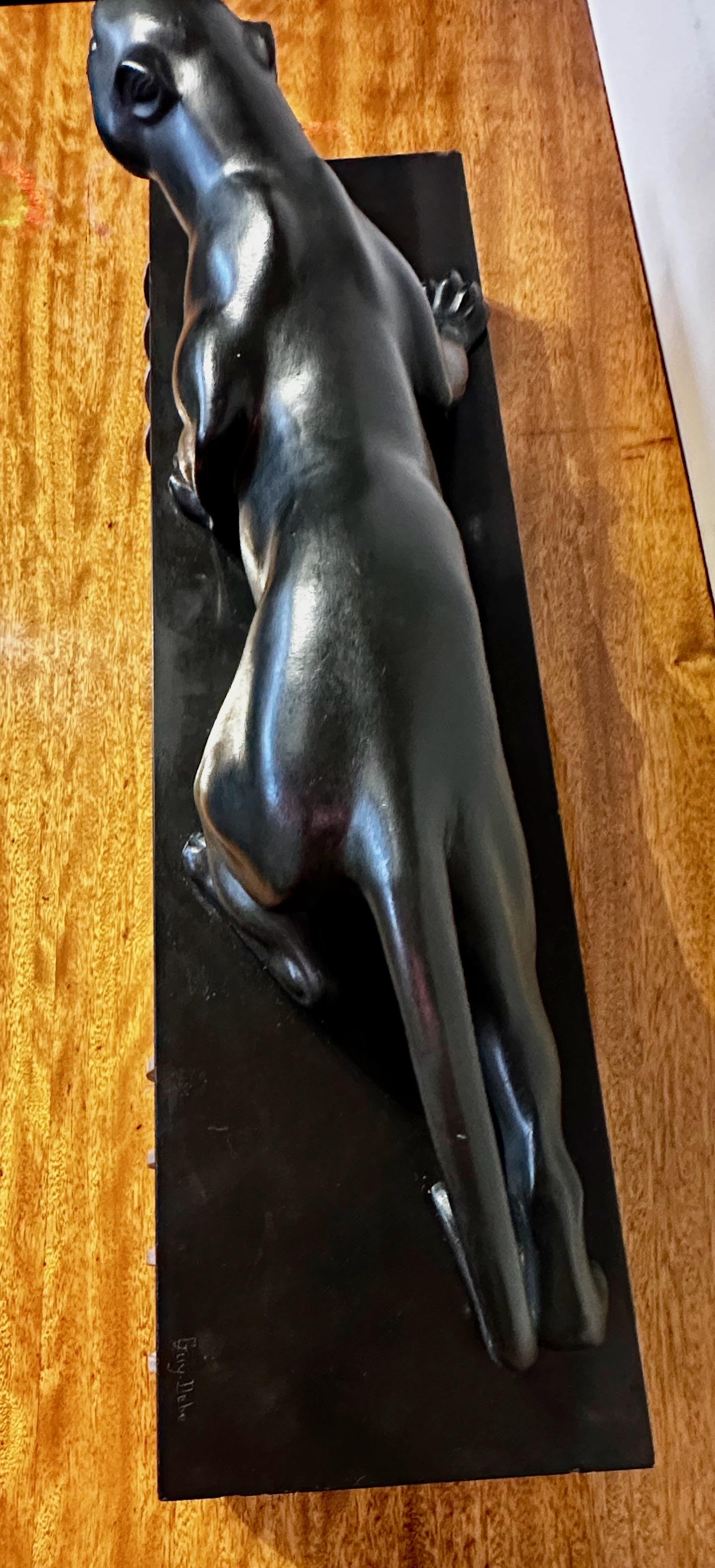 Art Deco Panther Sculpture By Guy Debe French For Sale 1