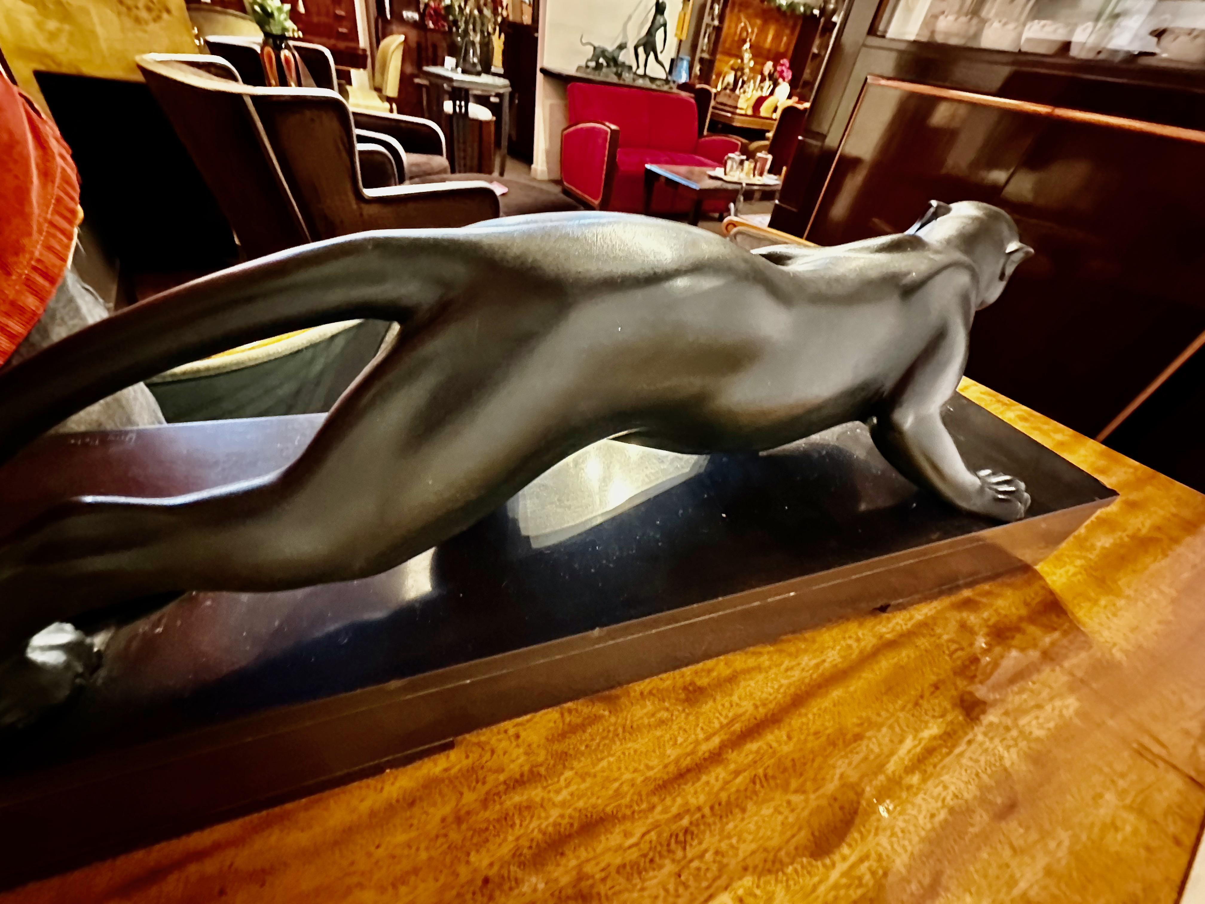 Art Deco Panther Sculpture By Guy Debe French For Sale 3