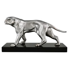 Escultura de pantera Art Déco de Limousin (Francia), circa 1930