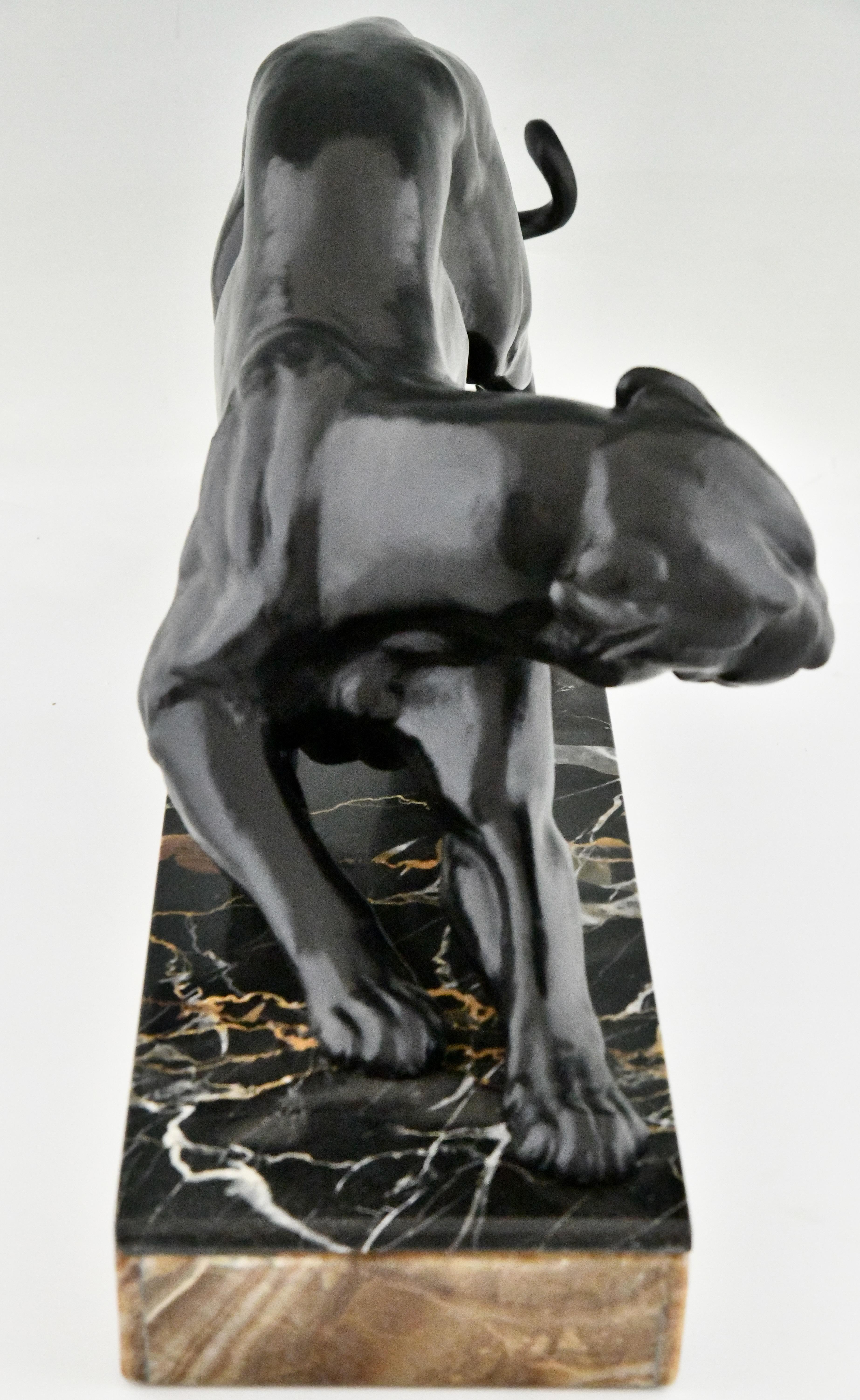 Sculpture de panthère Art déco de Plagnet, France, 1930. Bon état à Antwerp, BE