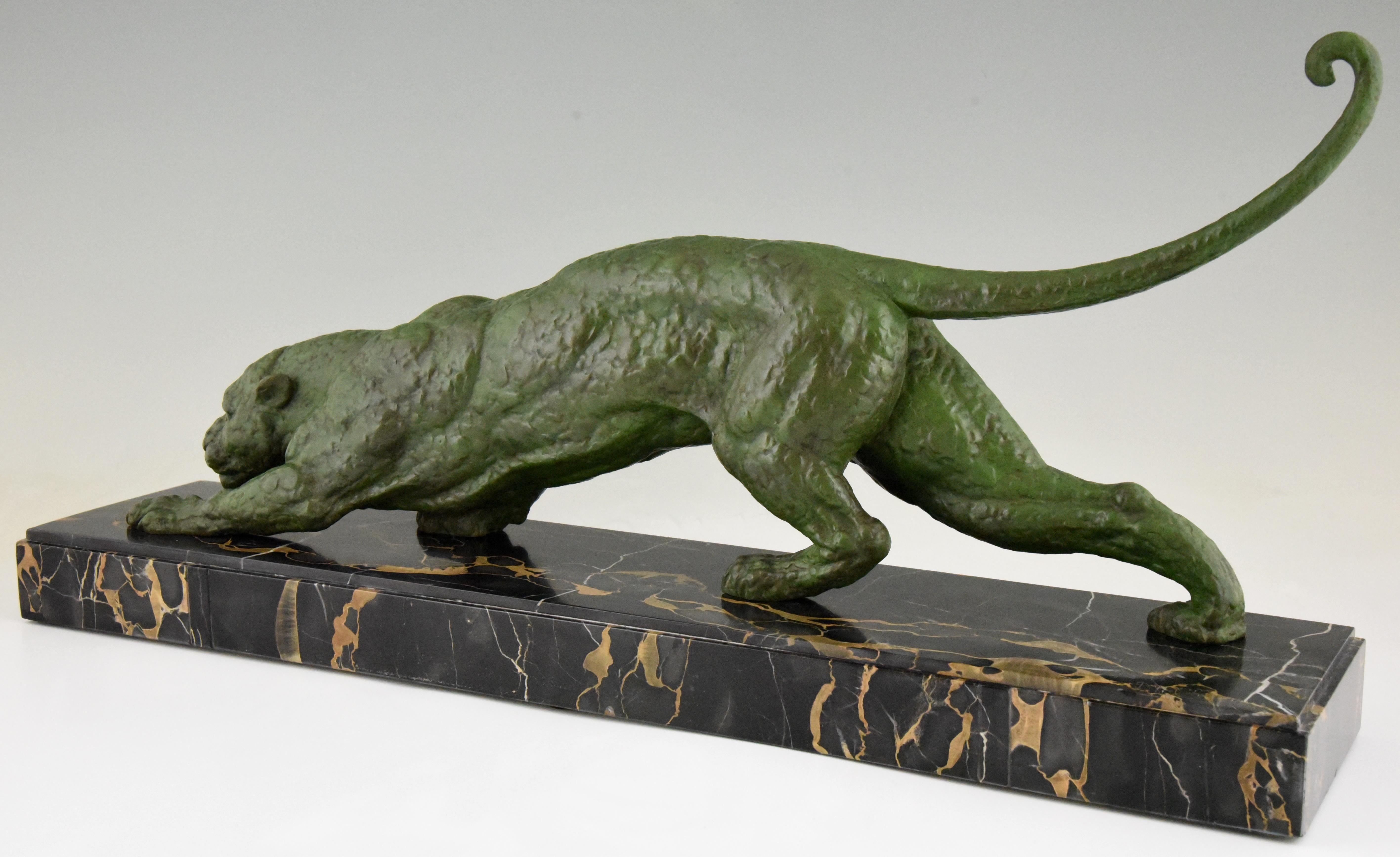 Art Deco Panther Sculpture Demetre H. Chiparus 1930 Impressive Size France 2