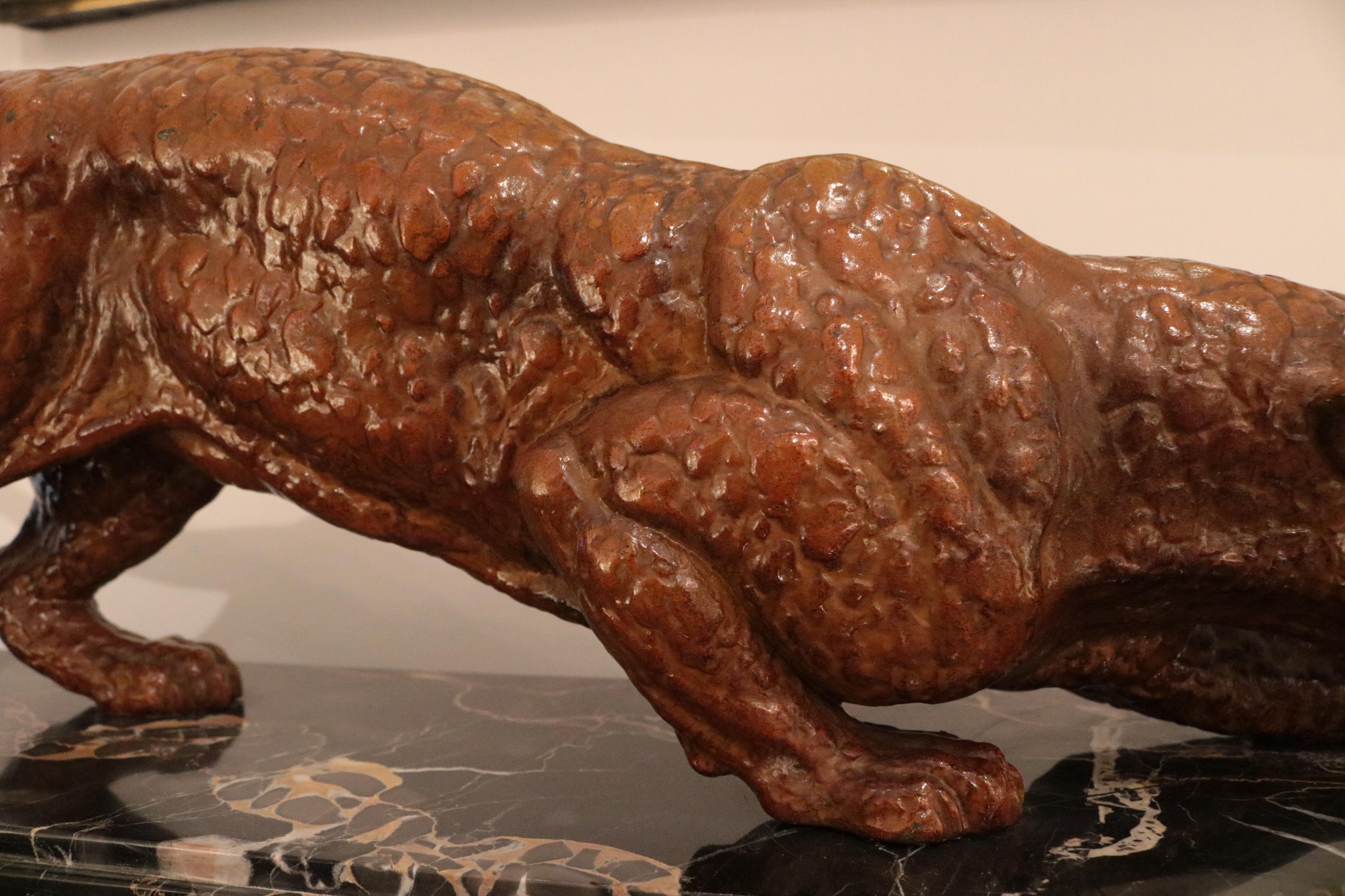 French Art Deco Panther Sculpture