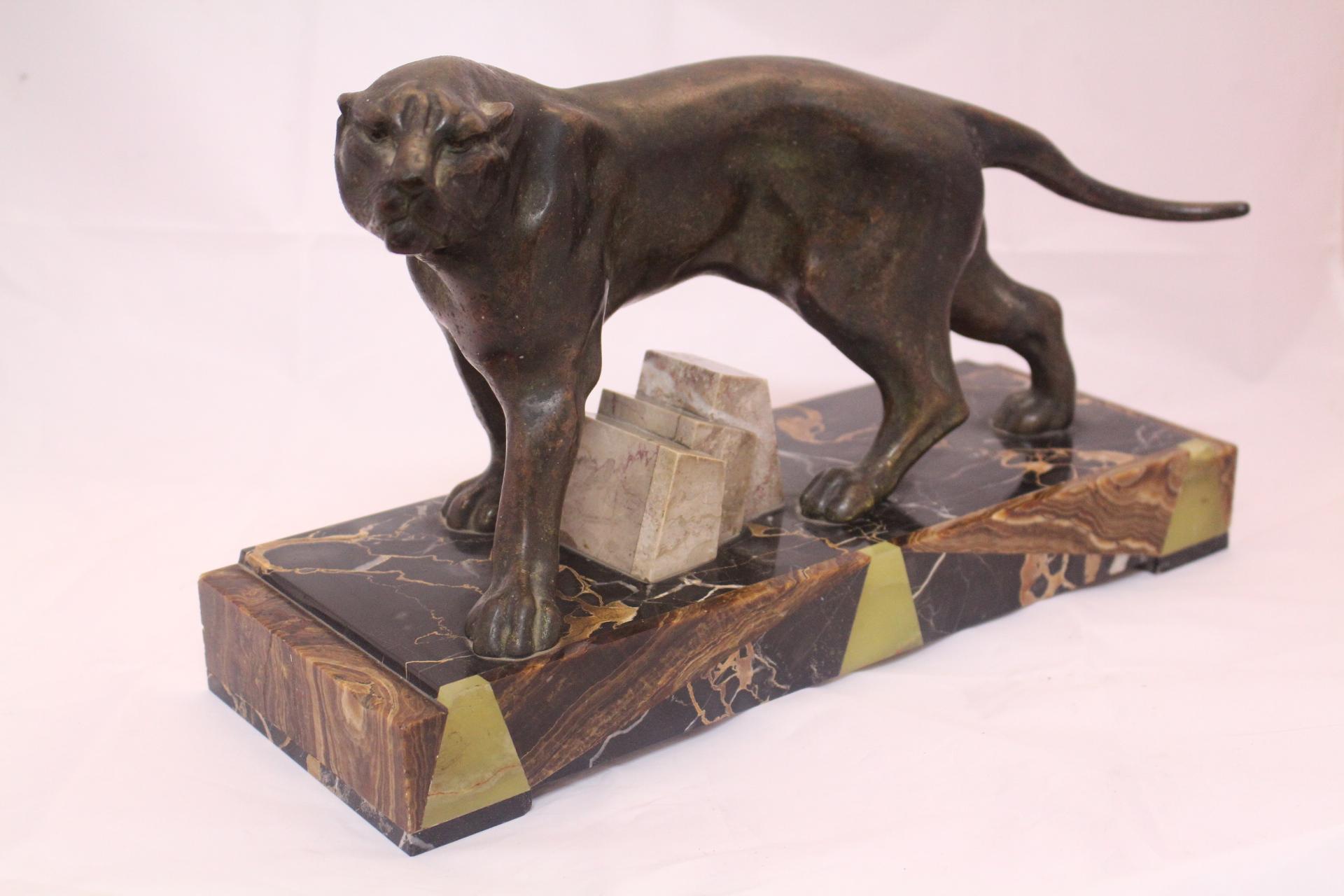 French Art Deco Panther Sculpture