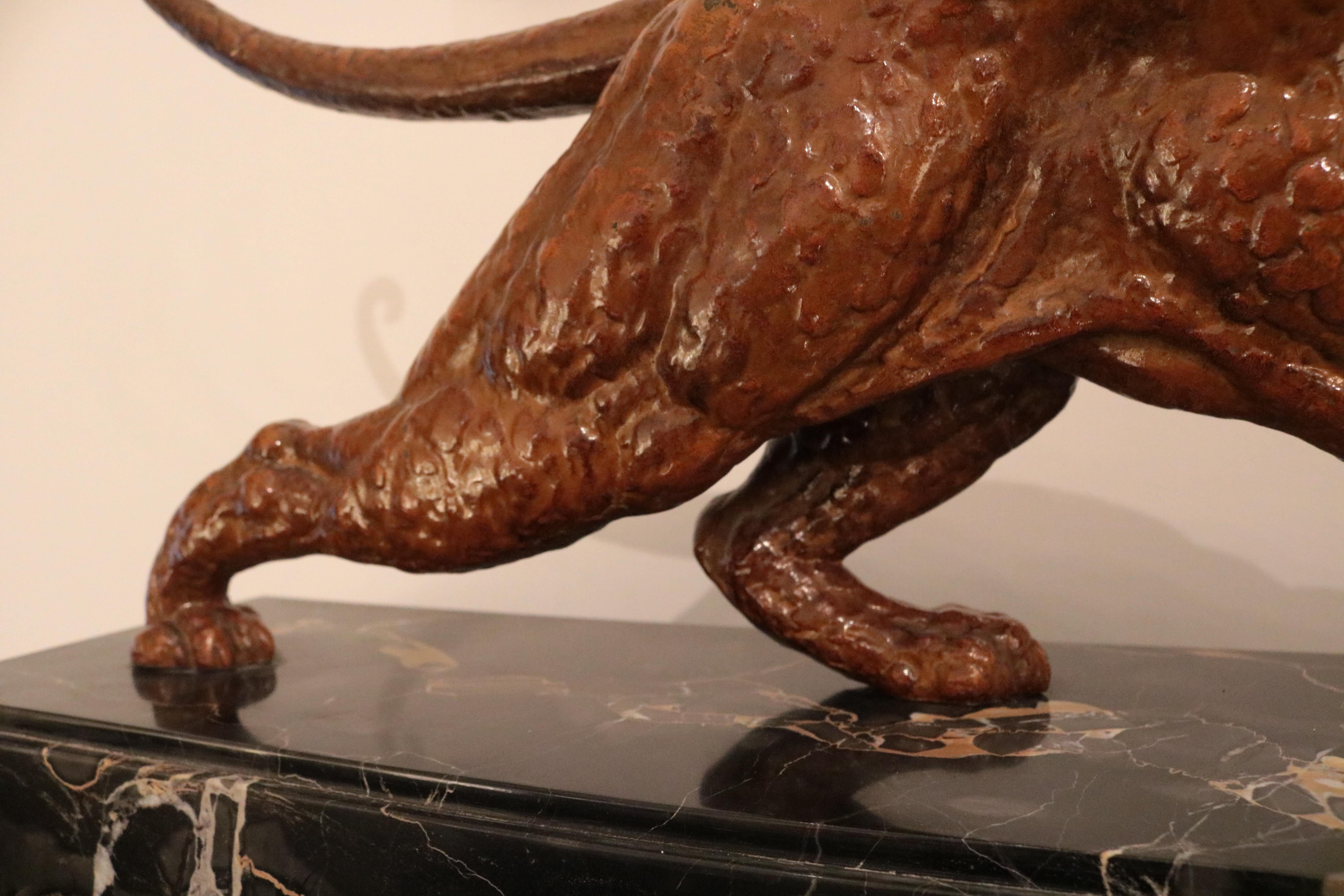 Art Deco Panther Sculpture In Good Condition In New York, NY