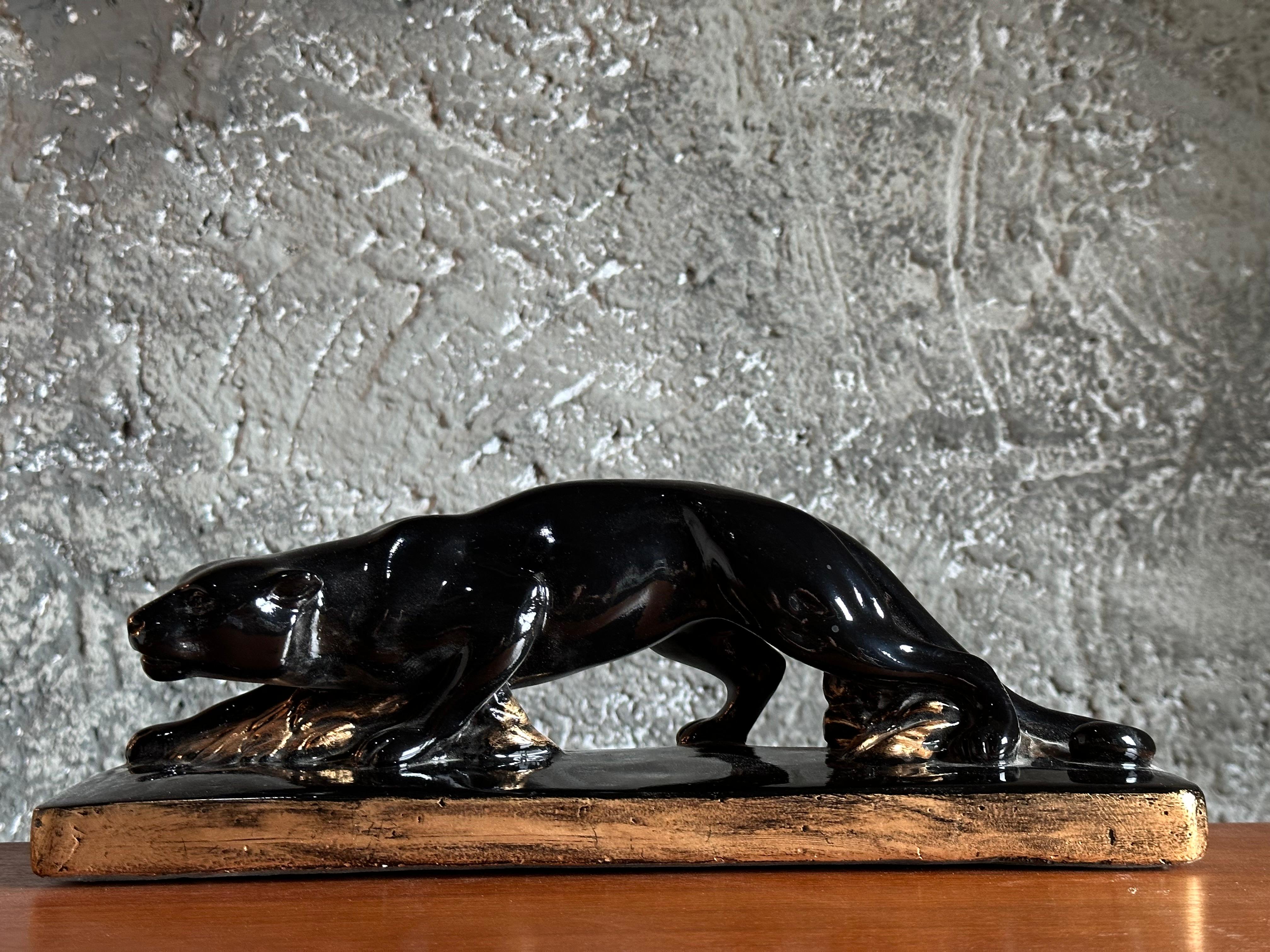 Panther-Skulptur im Art déco-Stil, Frankreich 1935 im Angebot 11