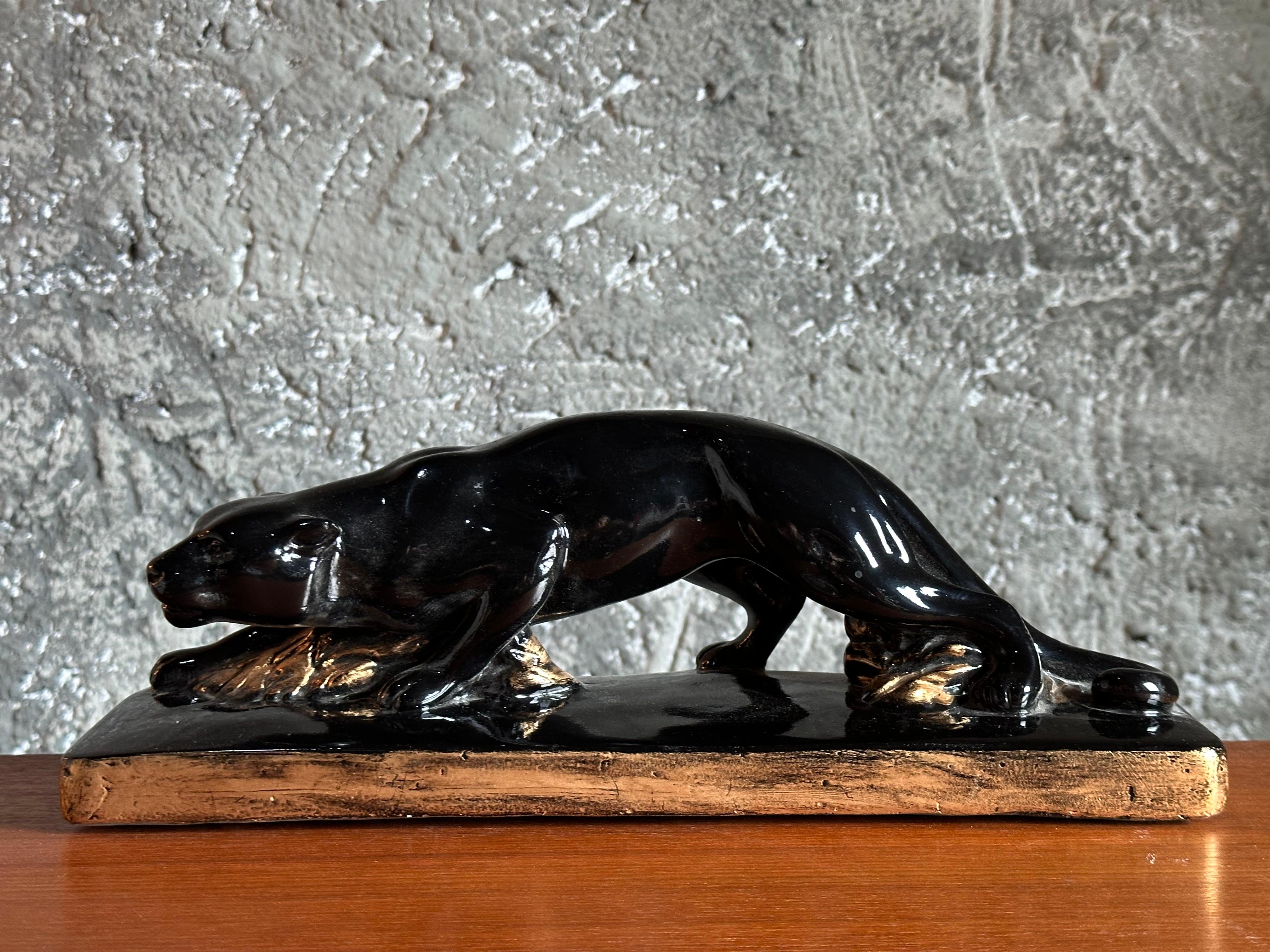 Panther-Skulptur im Art déco-Stil, Frankreich 1935 im Angebot 12