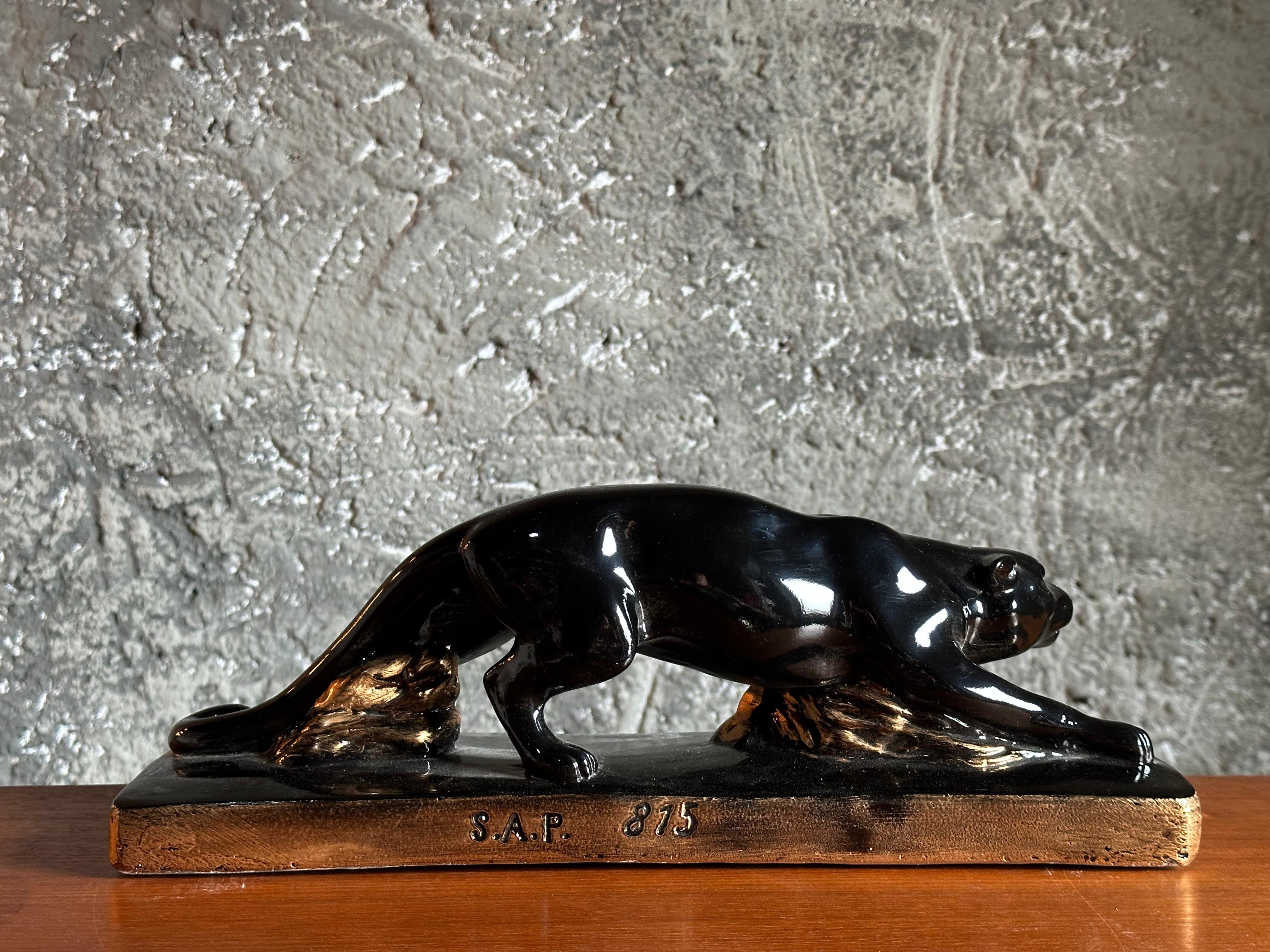 Panther-Skulptur im Art déco-Stil, Frankreich 1935 im Angebot 13