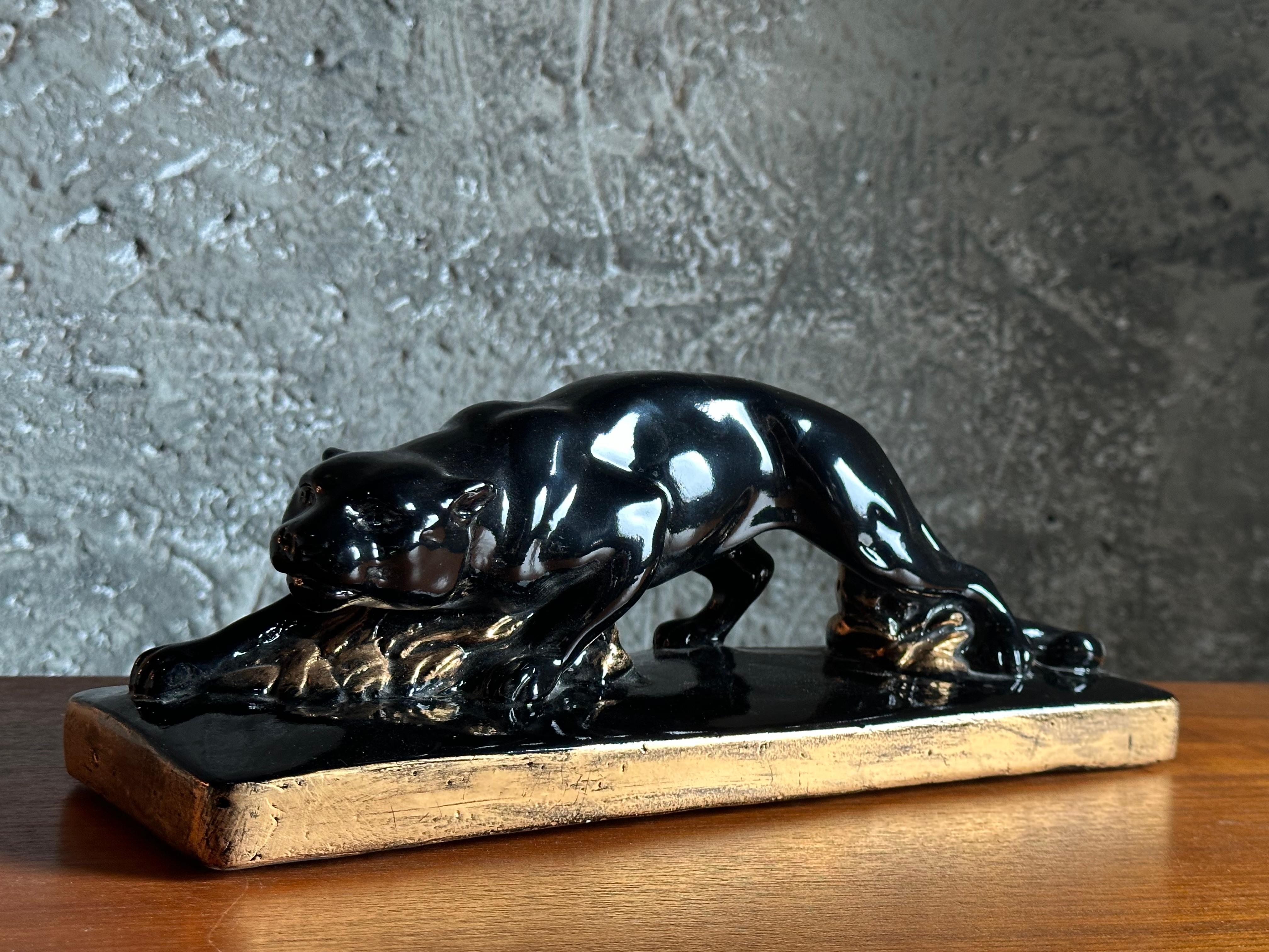 Art Deco Panther Sculpture, france 1935 In Good Condition For Sale In Saarbruecken, DE