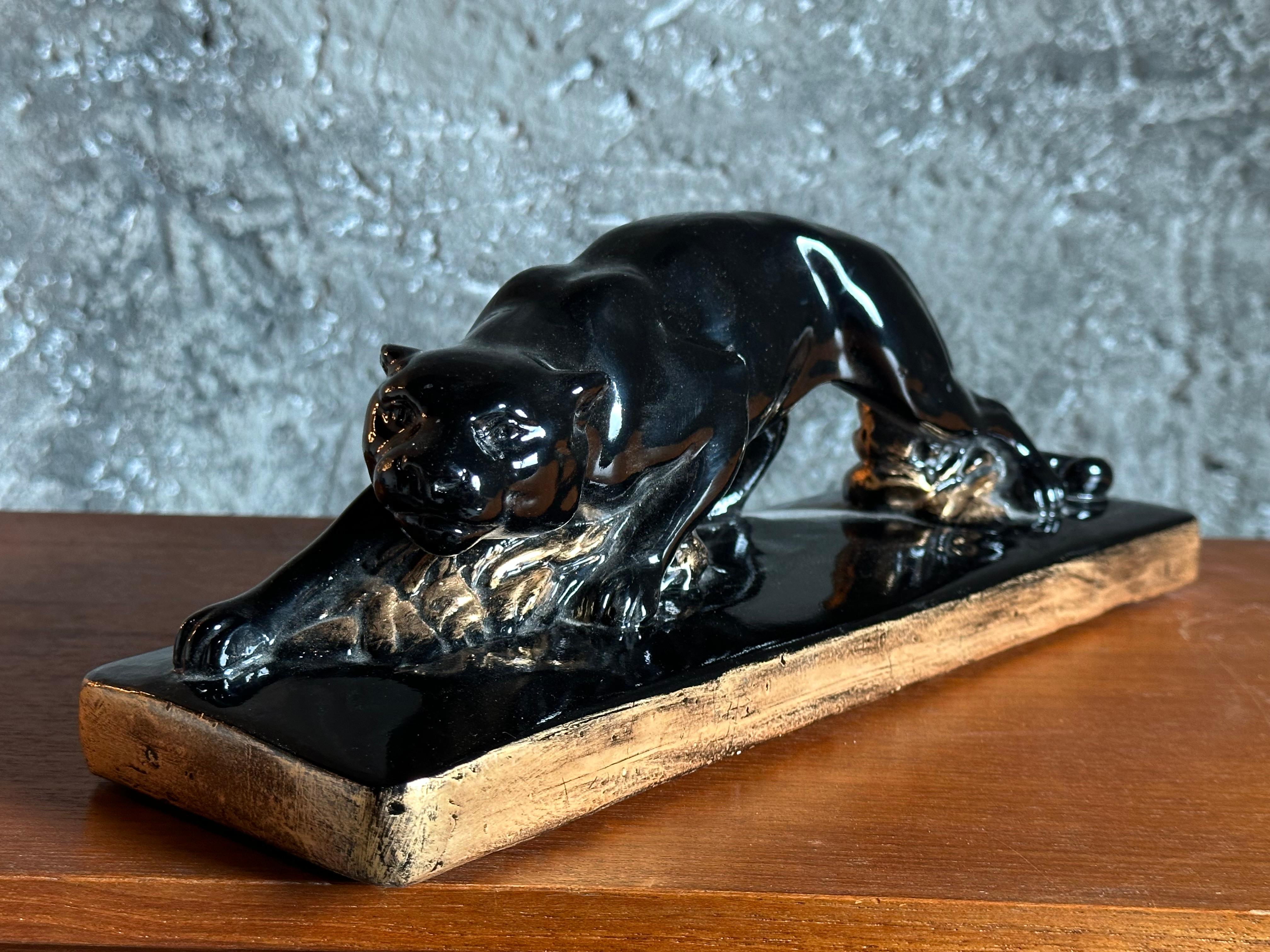 Panther-Skulptur im Art déco-Stil, Frankreich 1935 im Angebot 3
