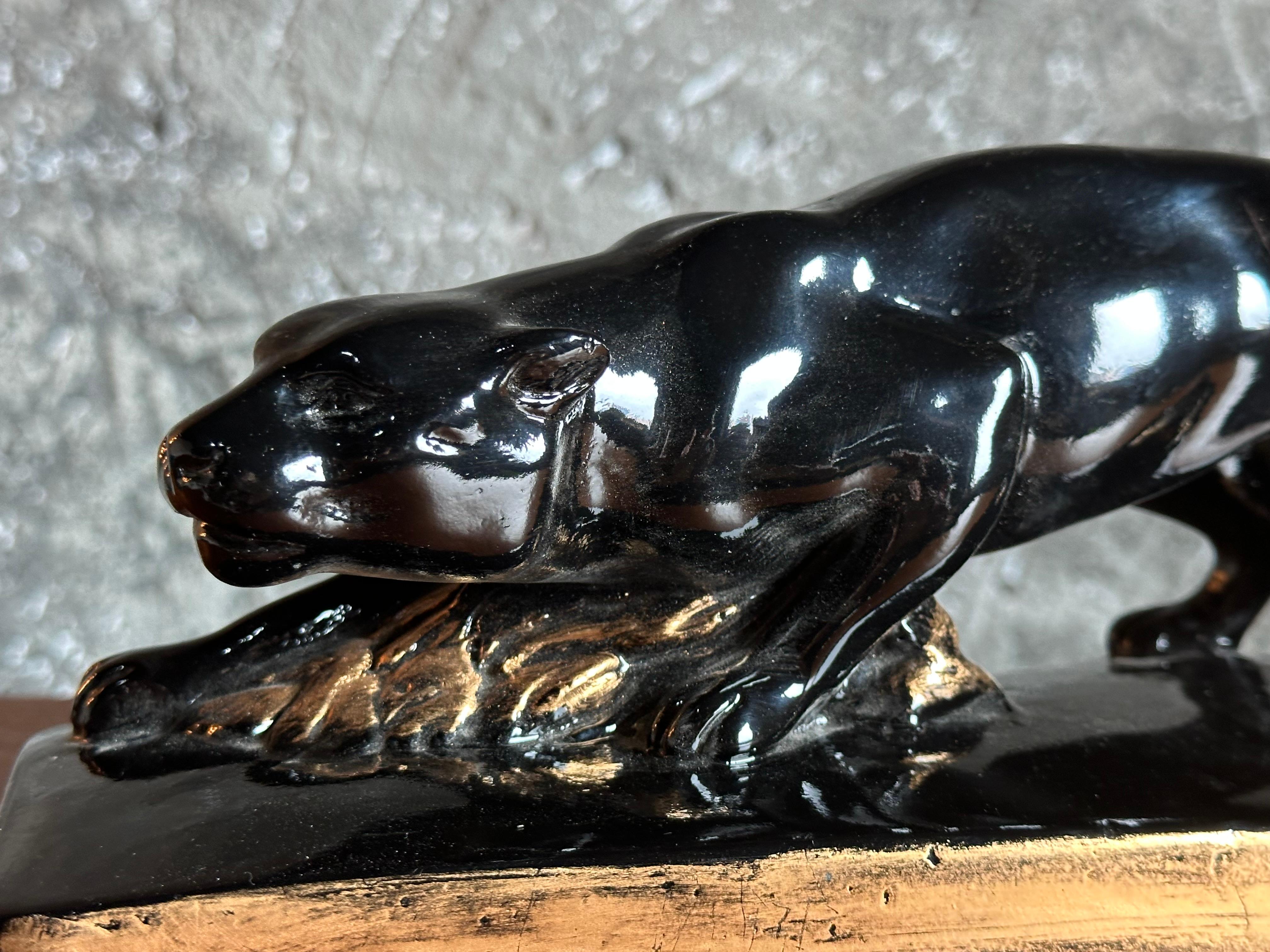 Panther-Skulptur im Art déco-Stil, Frankreich 1935 im Angebot 4