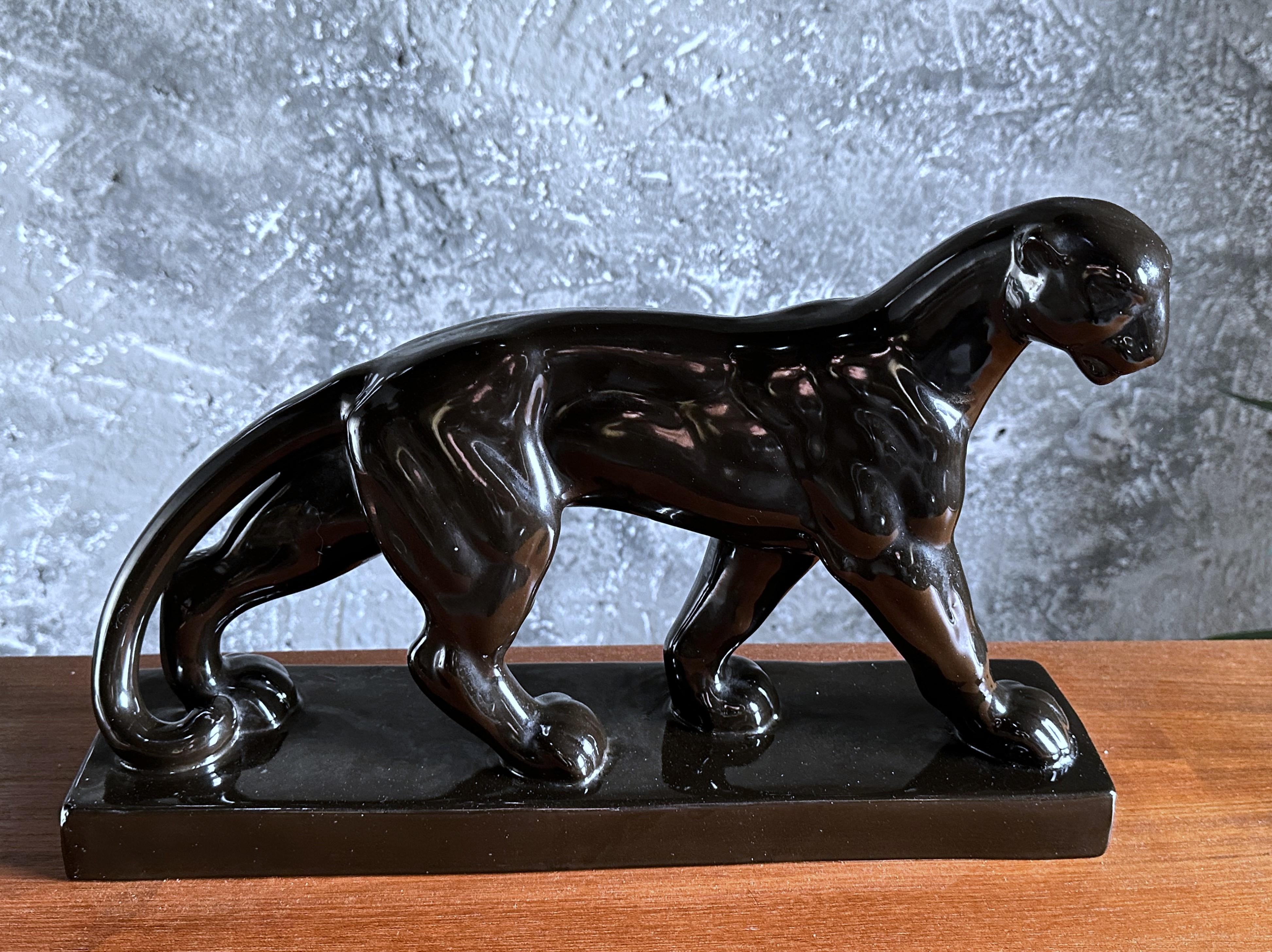 Panther-Skulptur im Art déco-Stil, Frankreich, 1938 im Angebot 1