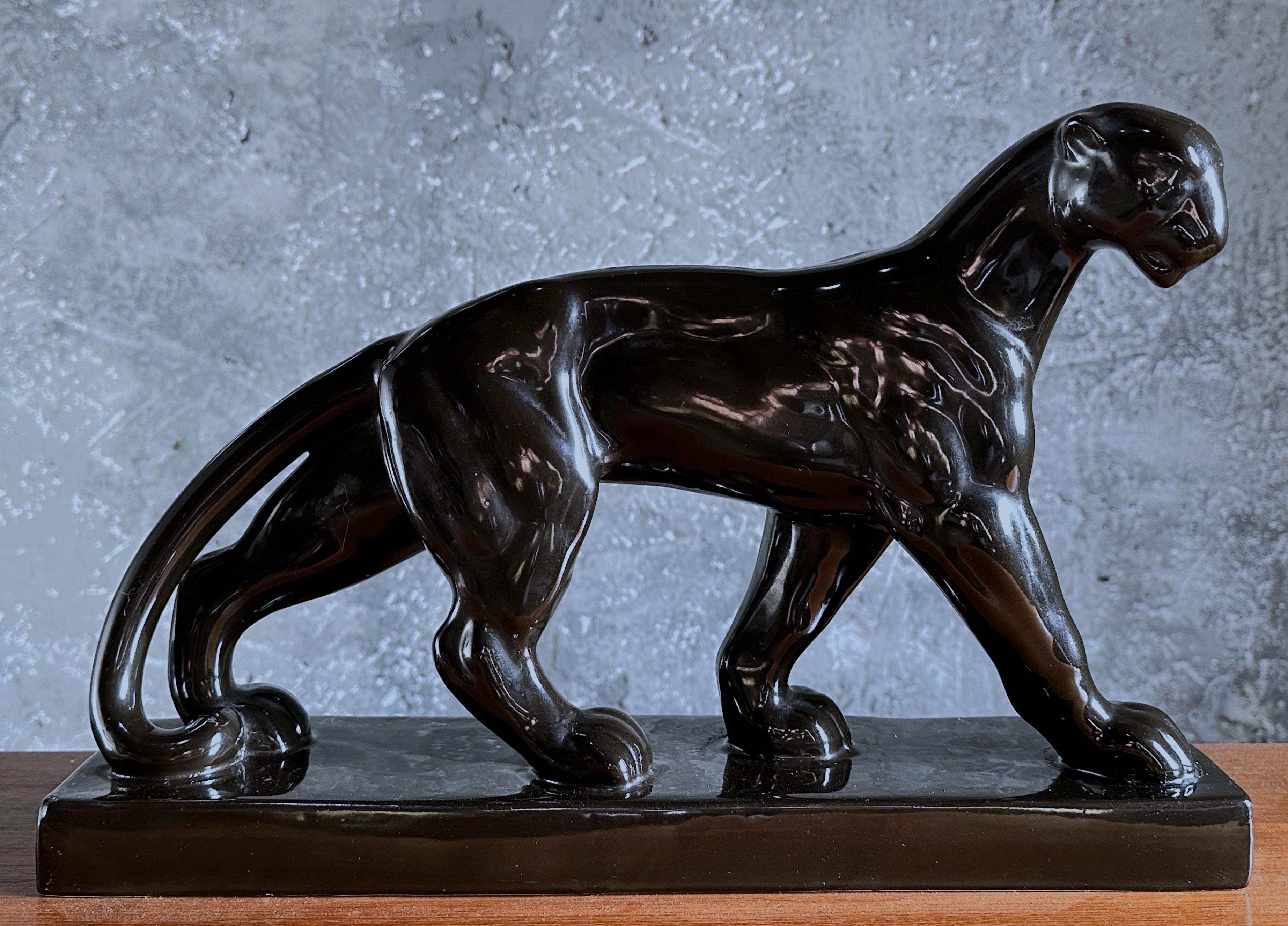 Panther-Skulptur im Art déco-Stil, Frankreich, 1938 im Angebot 3