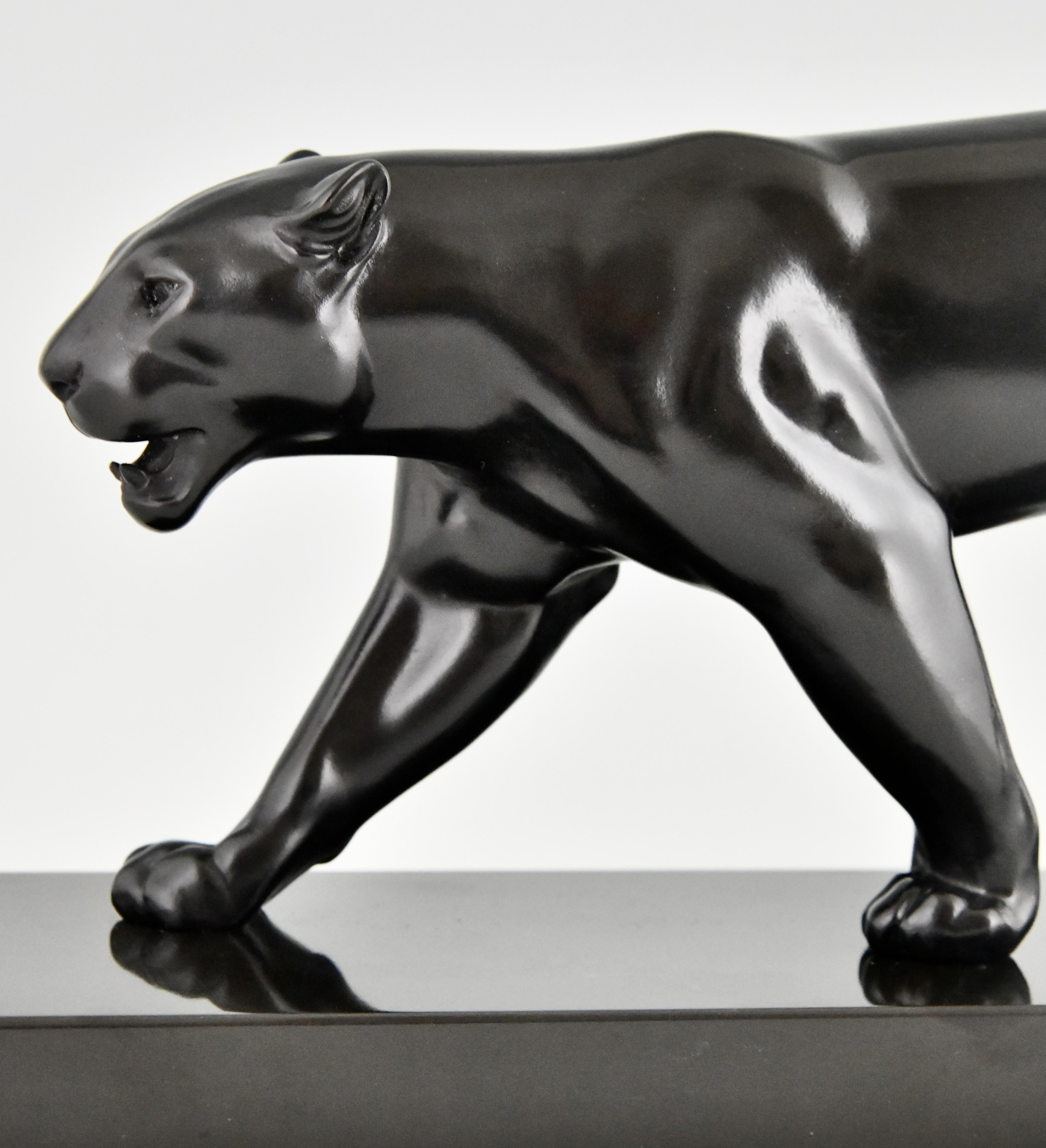Art Deco Panther Sculpture OUGANDA by Max Le Verrier, France 1930 original. 5