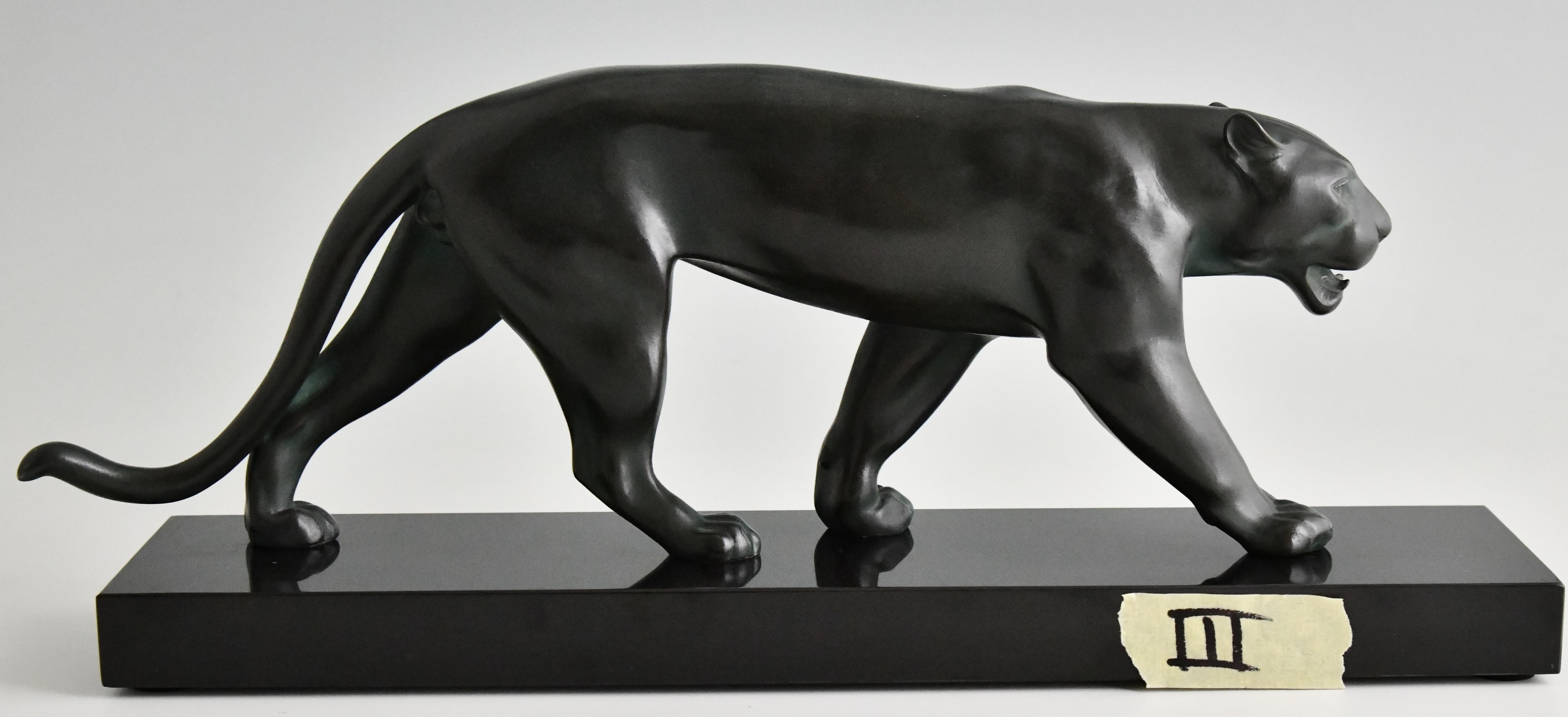 Art Deco Panther Sculpture OUGANDA by Max Le Verrier, France 1930 original. in vendita 4