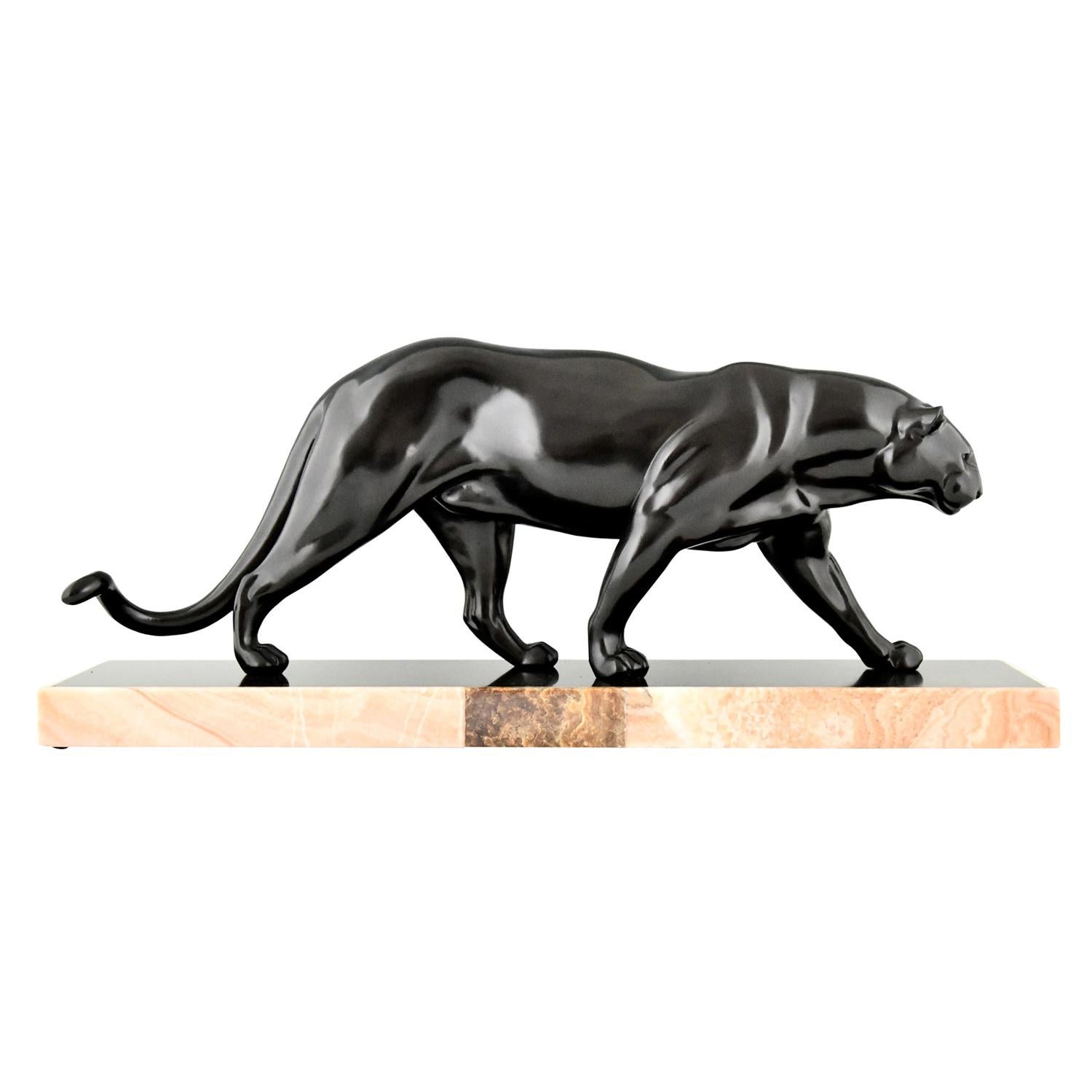 Art Deco Panther Sculpture Rulas France ca. 1930 Impressive Size