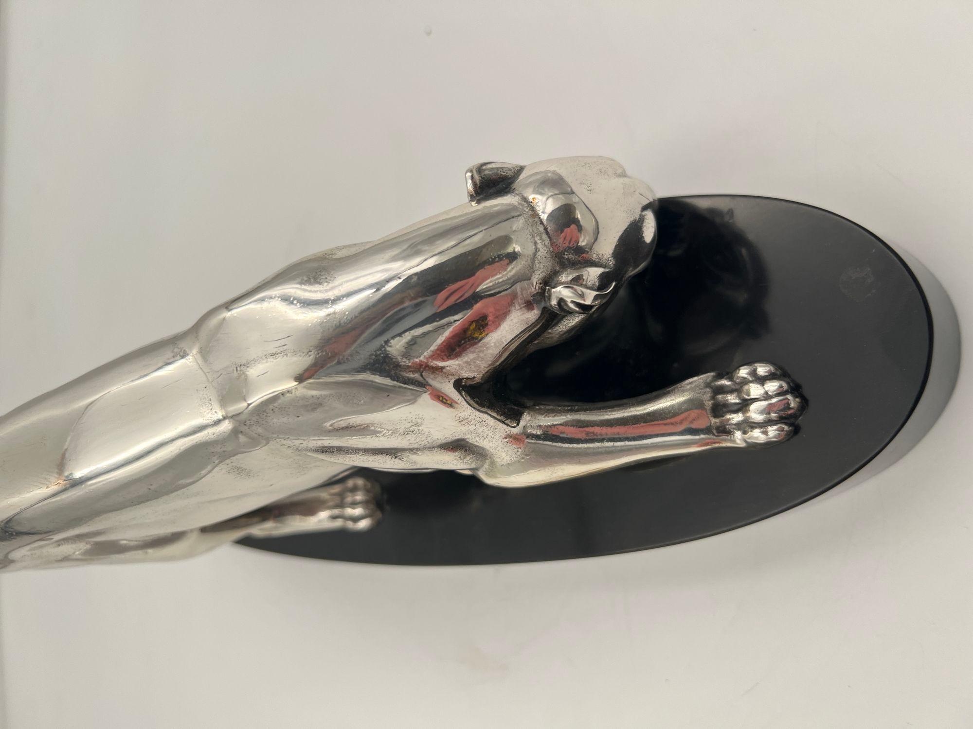 Art Deco Panther Sculpture, Silver Plated, France circa 1930 For Sale 2