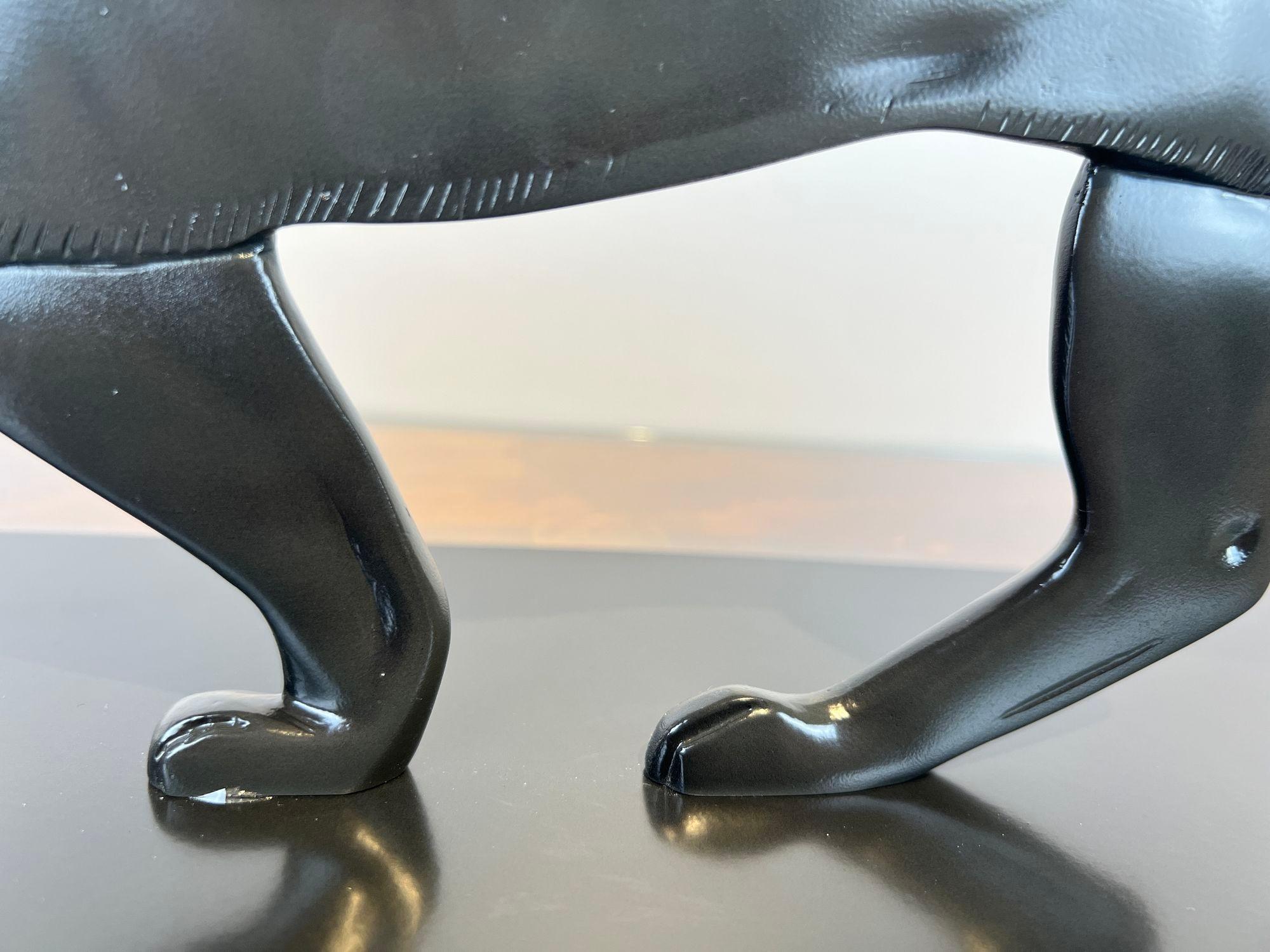 Scultura di pantera Art Déco, bronzo massiccio, Francia, 1930 circa in vendita 4