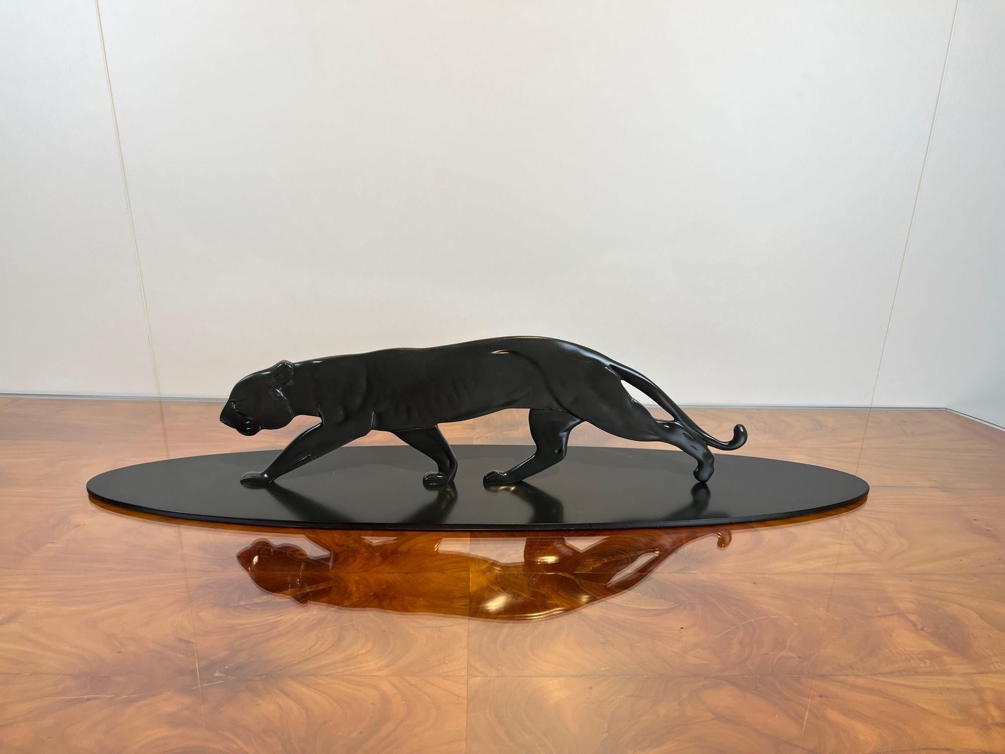 Calco Scultura di pantera Art Déco, bronzo massiccio, Francia, 1930 circa in vendita