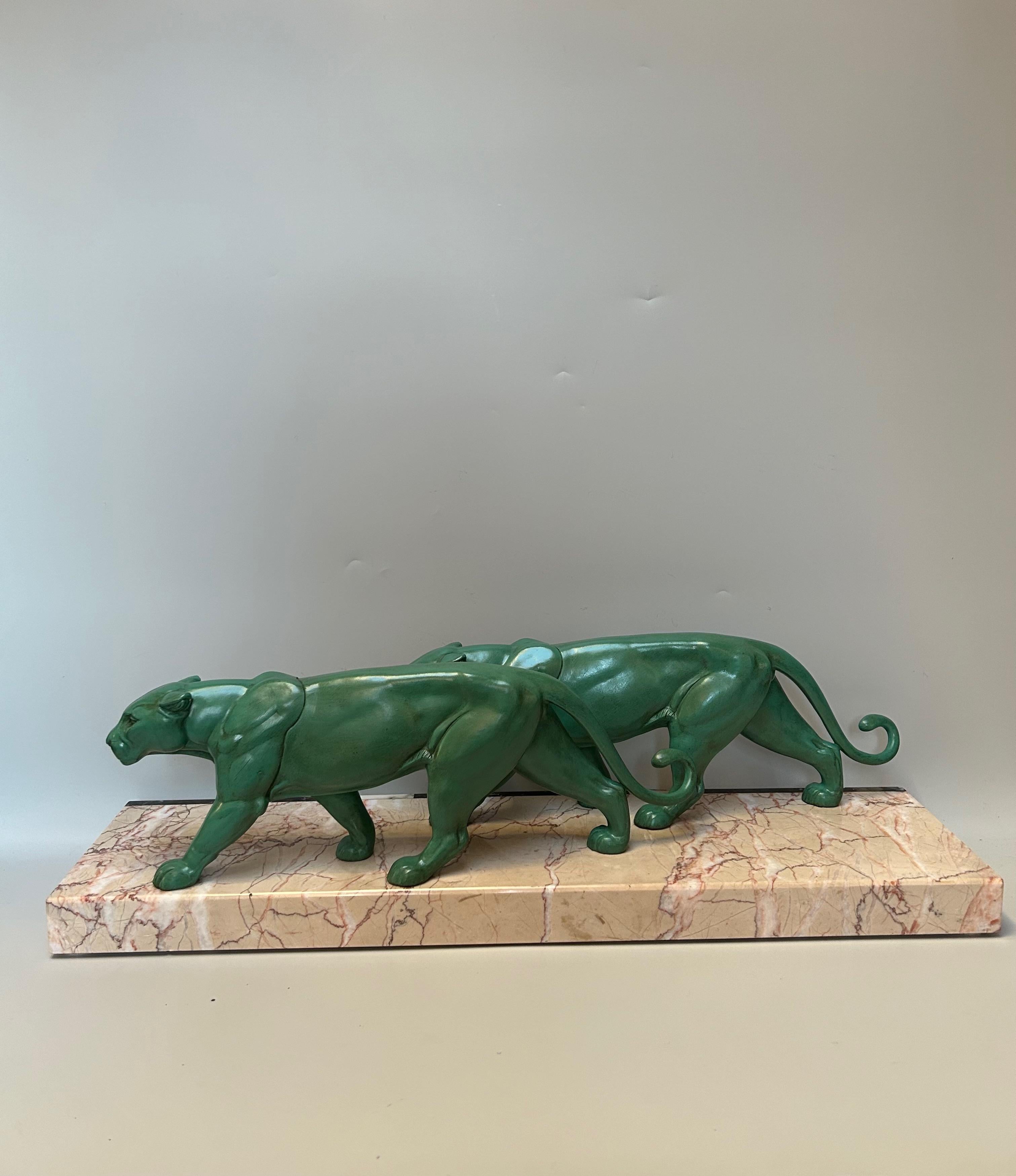 Art Deco Panther signed Leducq In Excellent Condition In NANTES, FR