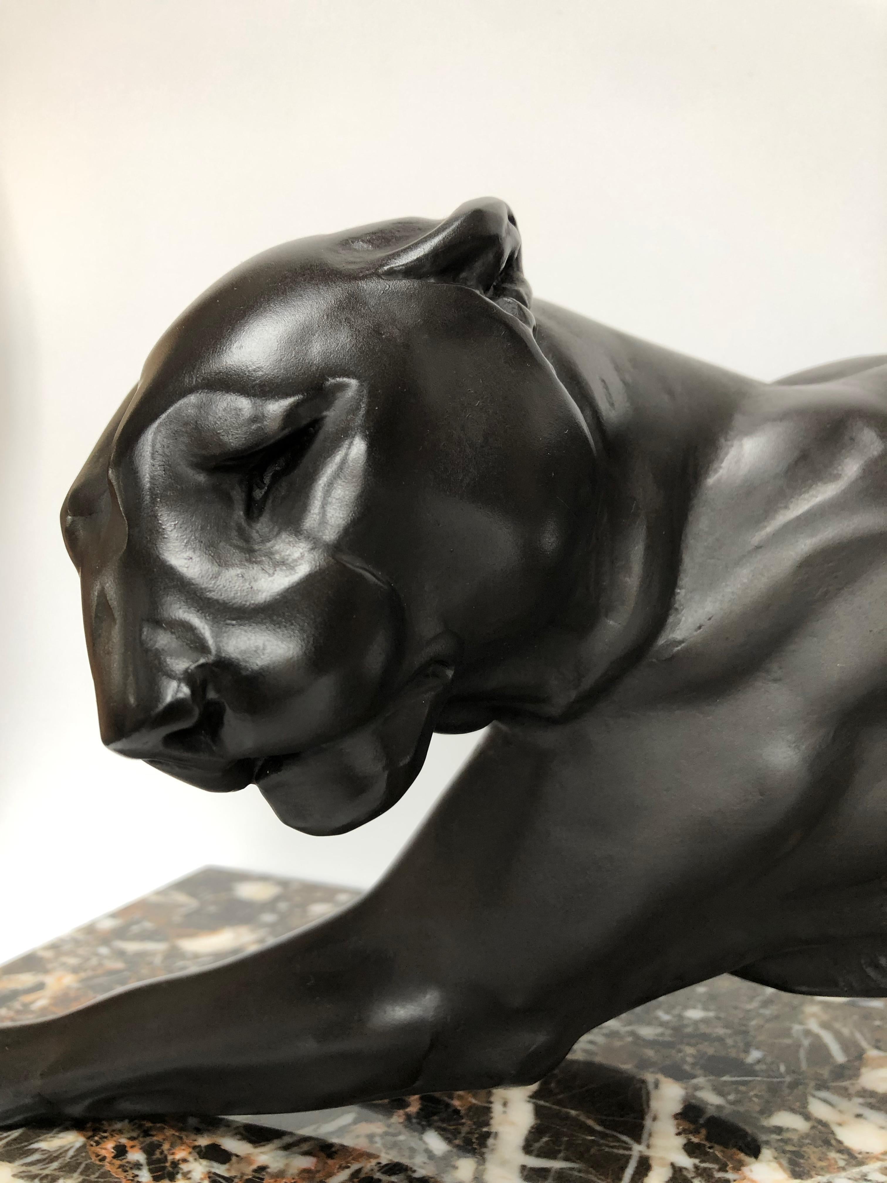 Art Deco Panther Signed Plagnet For Sale 4