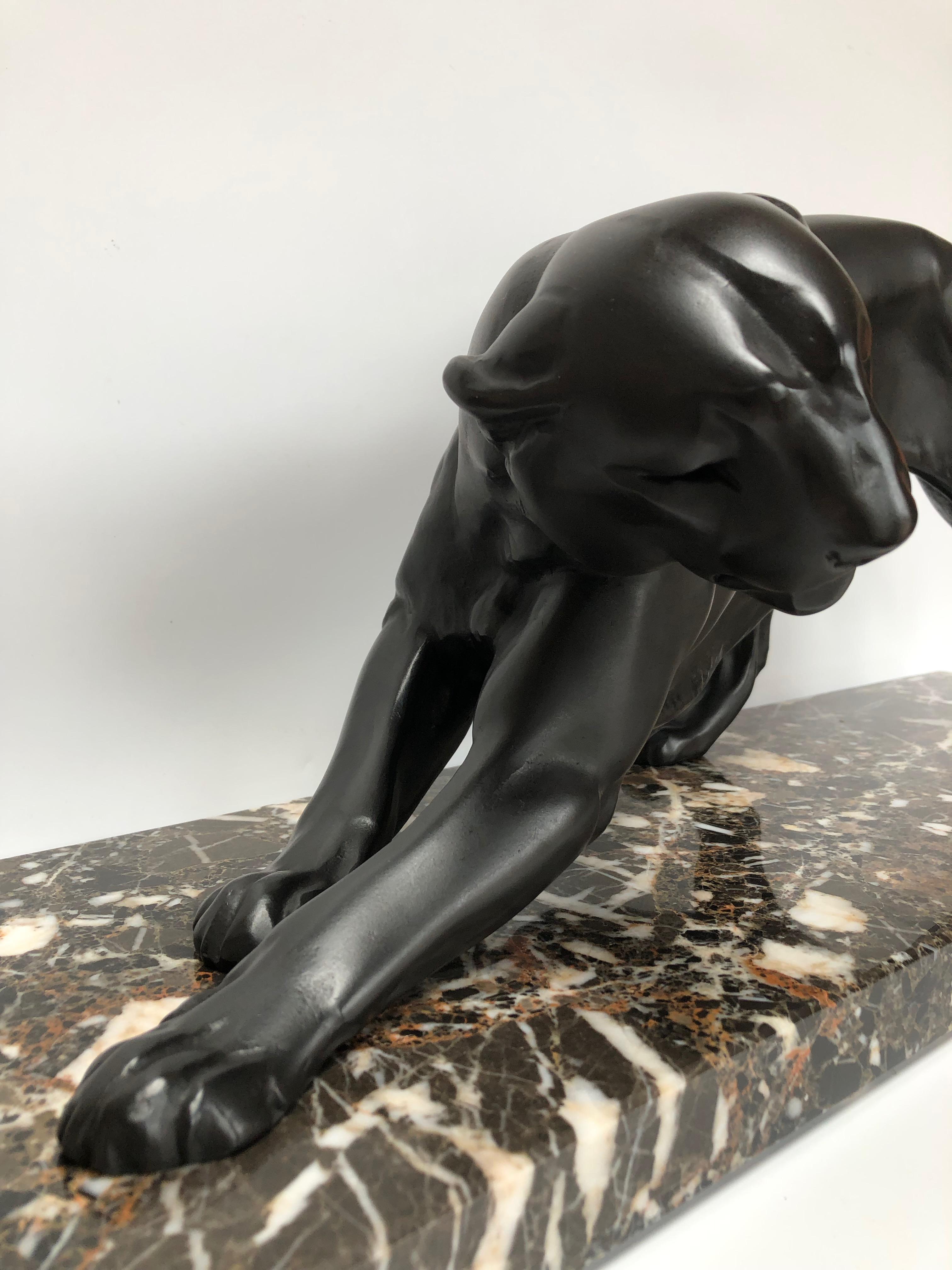 Art Deco Panther Signed Plagnet In Excellent Condition For Sale In NANTES, FR