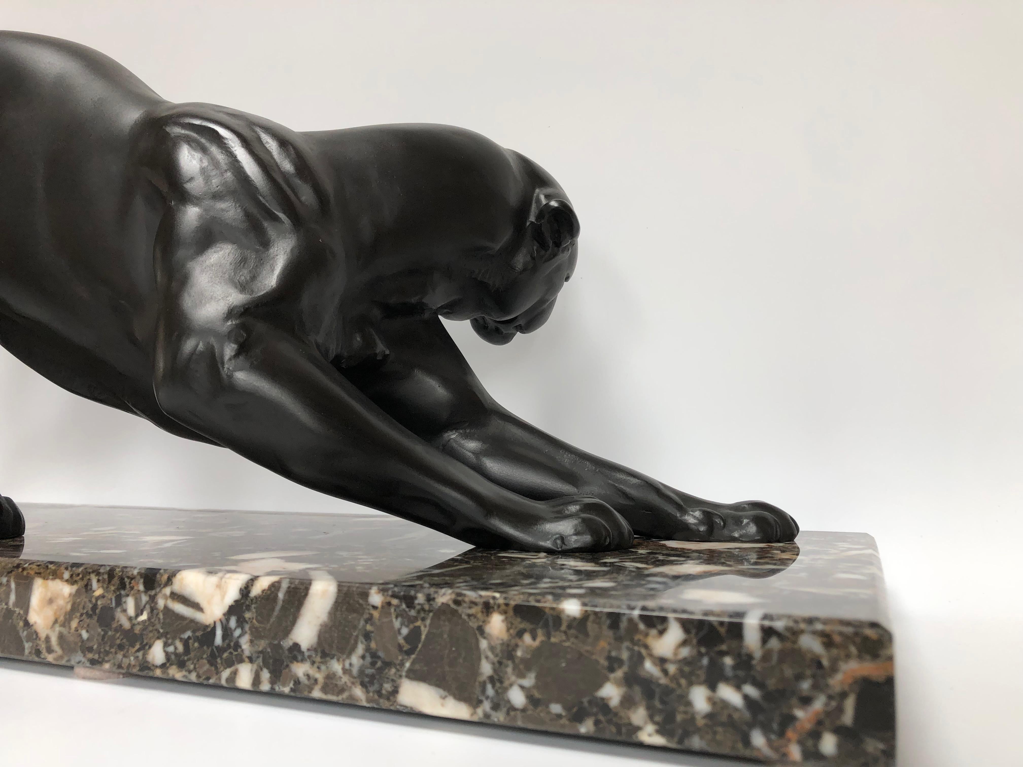 Art Deco Panther Signed Plagnet For Sale 1