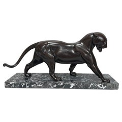 Signiertes Art déco-Plakette aus Panther