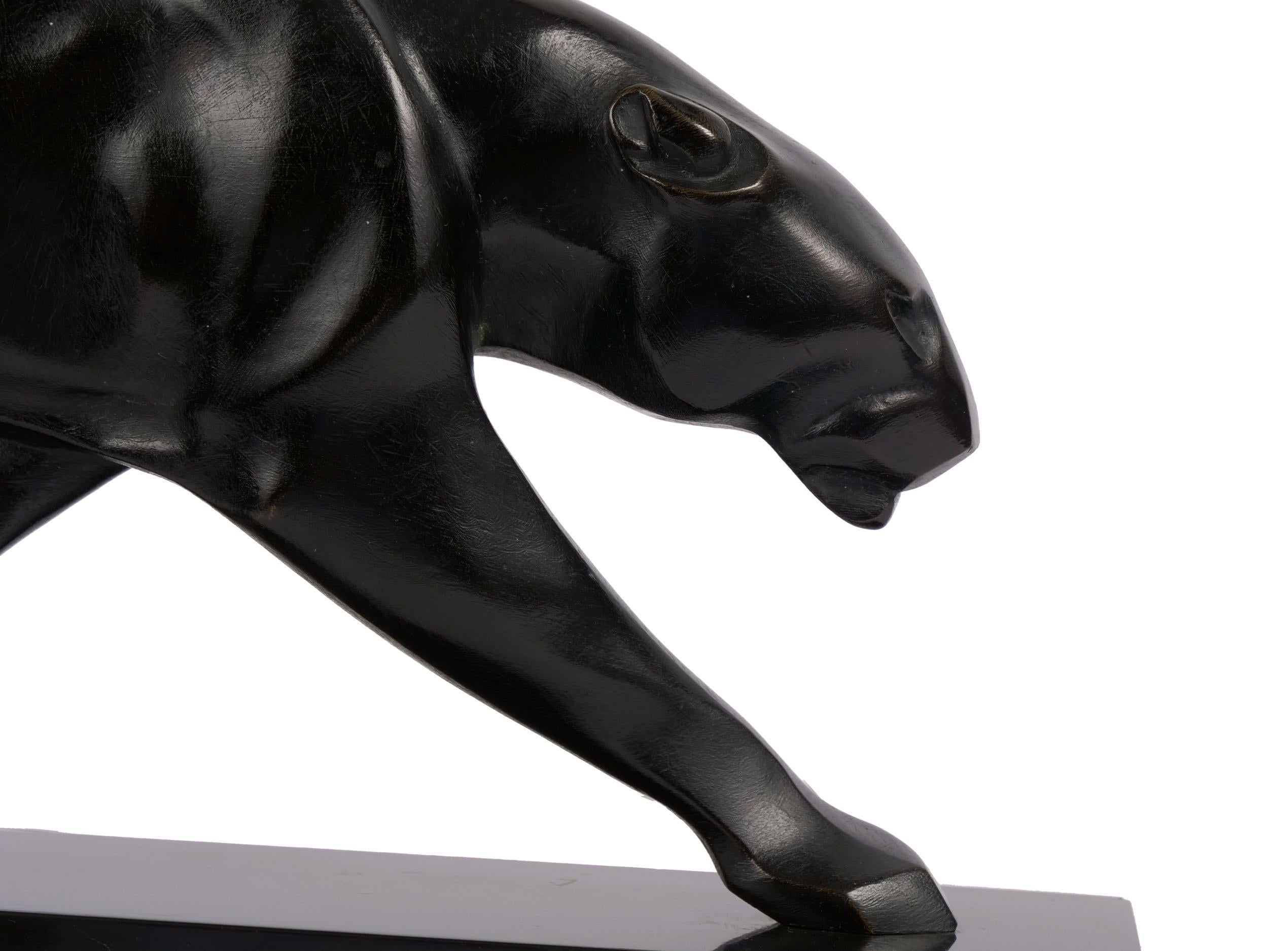 Art Deco “Panther Walking” French Bronze Sculpture by Maurice Prost & S. Freres 8