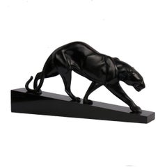 Art Deco “Panther Walking” French Bronze Sculpture by Maurice Prost & S. Freres