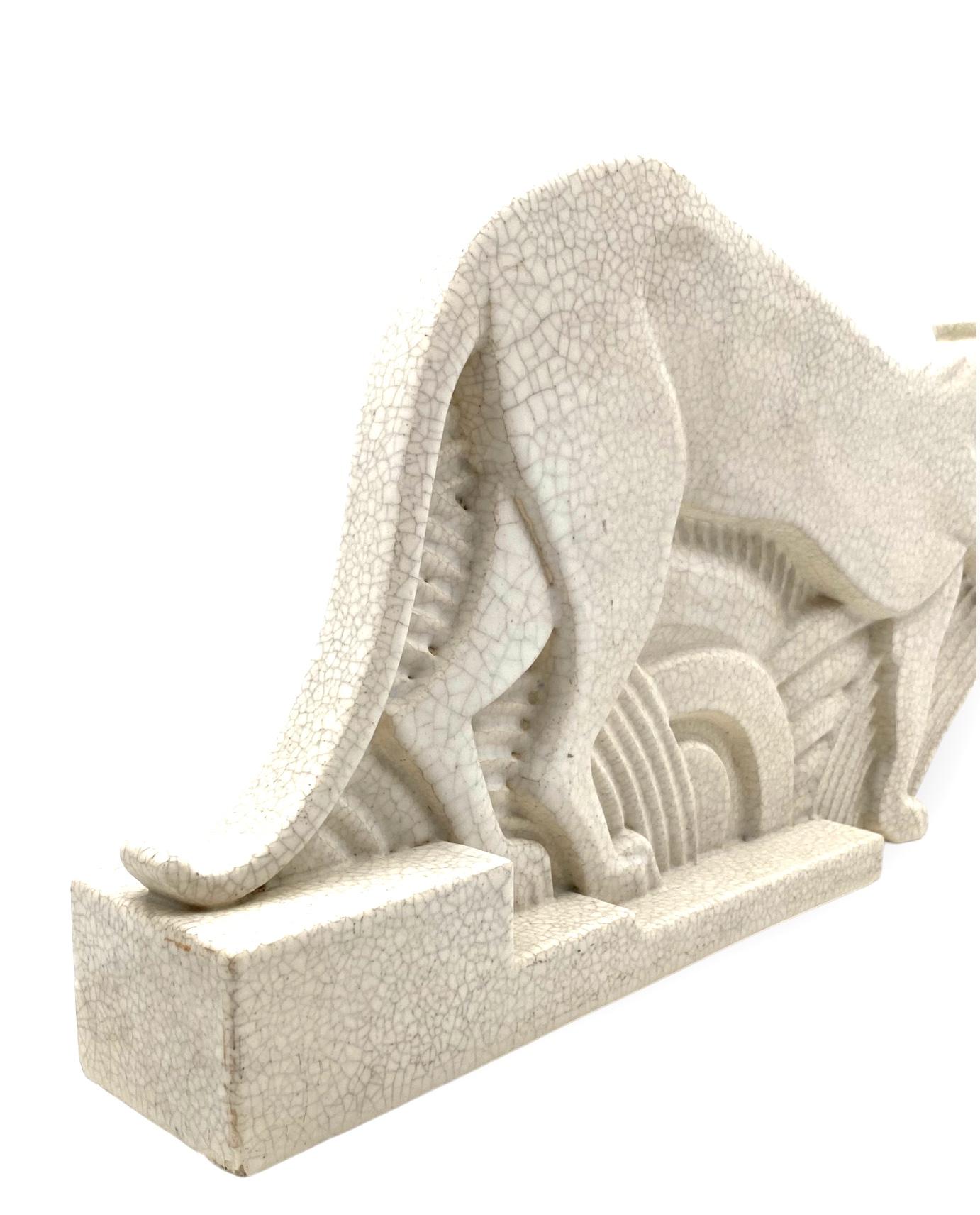 Art Deco Panthère sculpture craquelé, Primavera Paris, France ca. 1930 5
