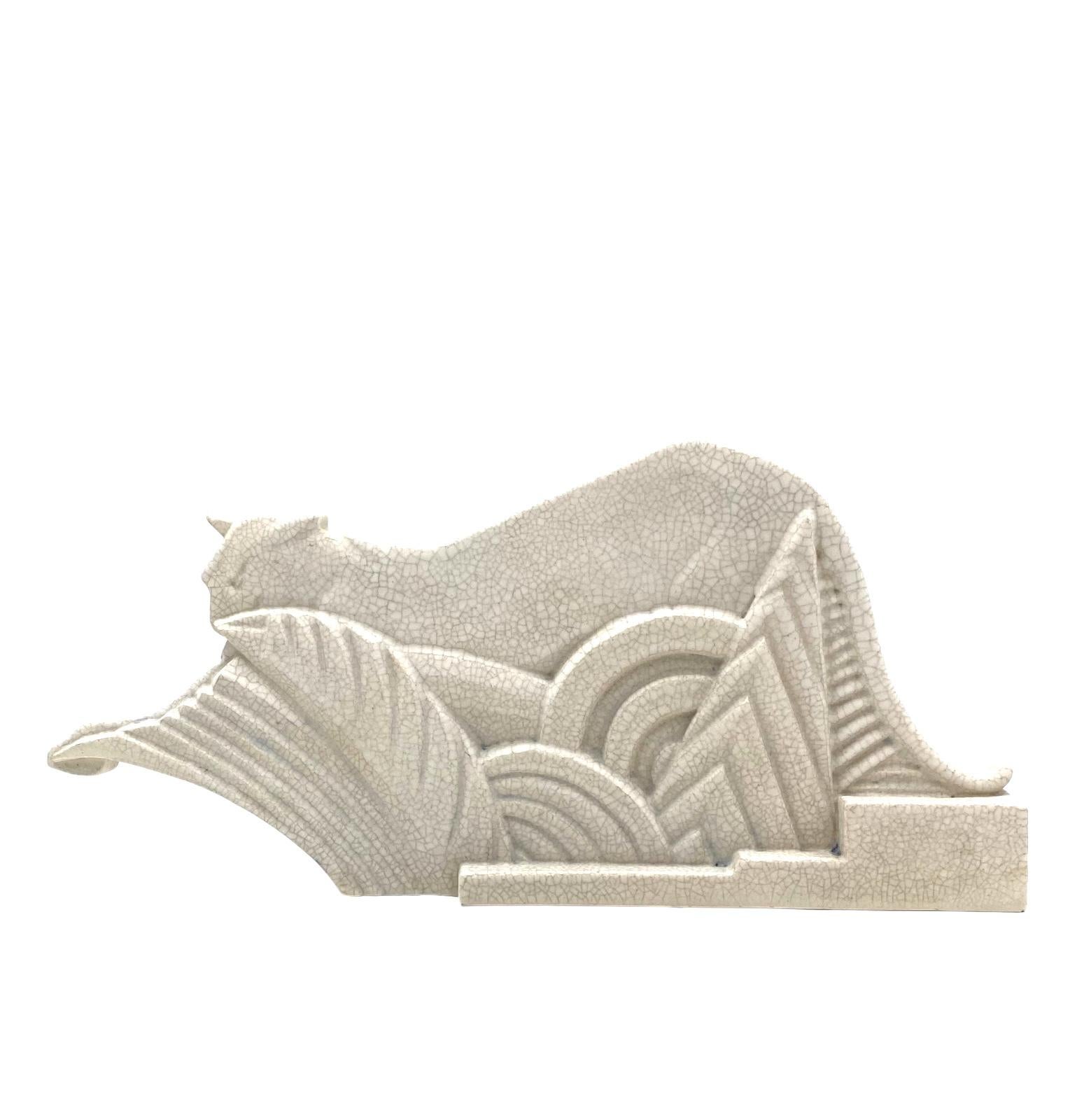 Art Deco Panthère sculpture craquelé, Primavera Paris, France ca. 1930 8