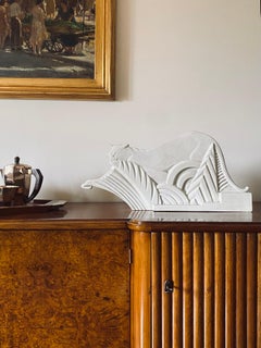 Art Deco Panthère sculpture craquelé, Primavera Paris, France ca. 1930