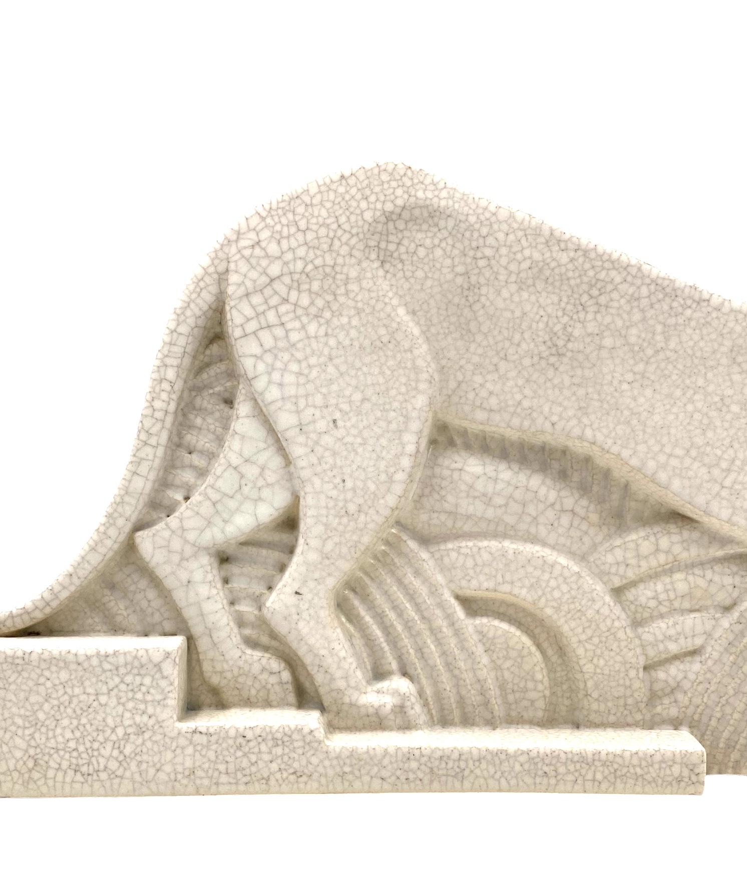 Art Deco Panthère sculpture craquelé, Primavera Paris, France ca. 1930 2