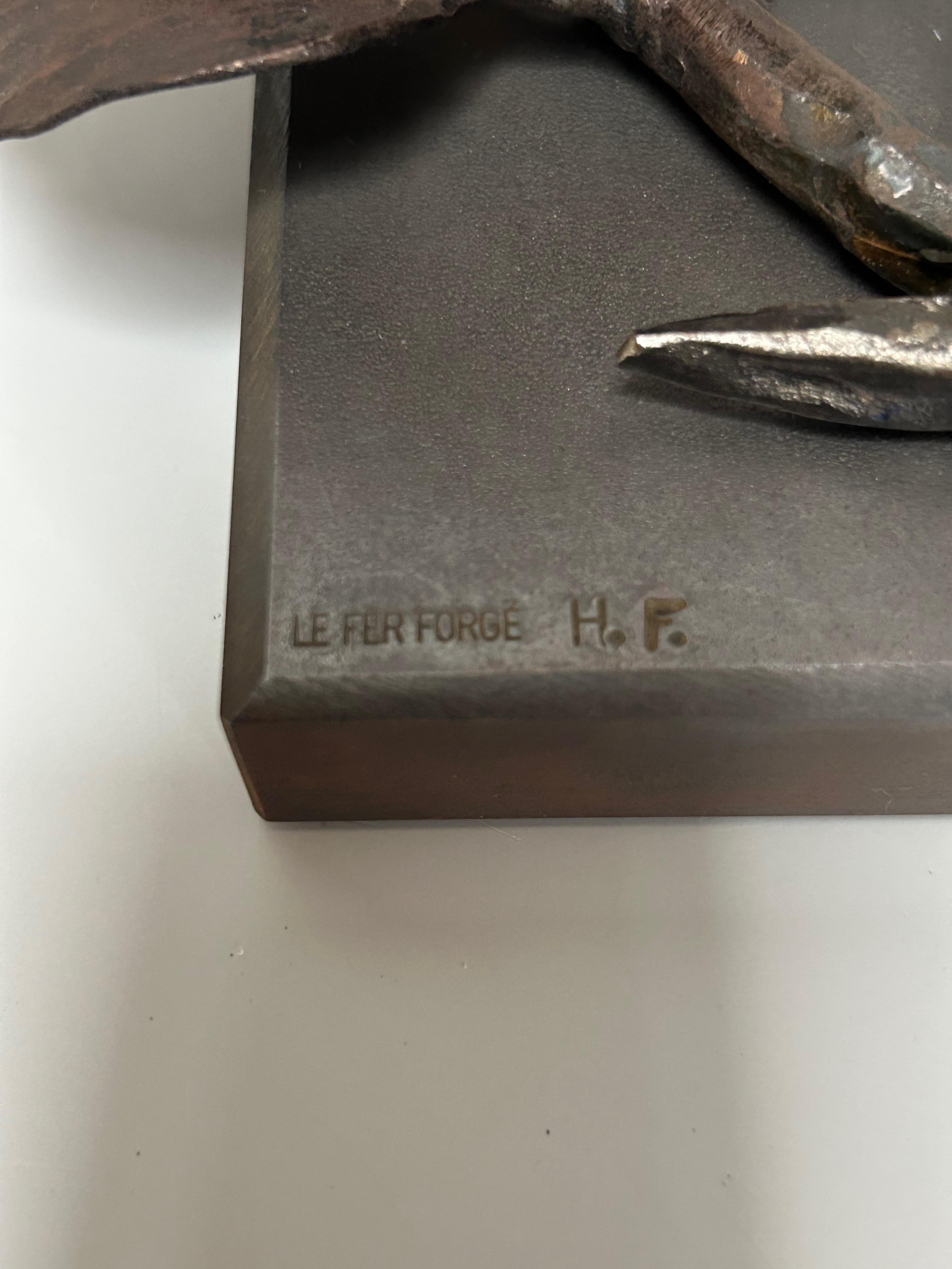 Inizio XX secolo Fermacarte Art Deco di Le Fer Forgé Henri Fournet in vendita