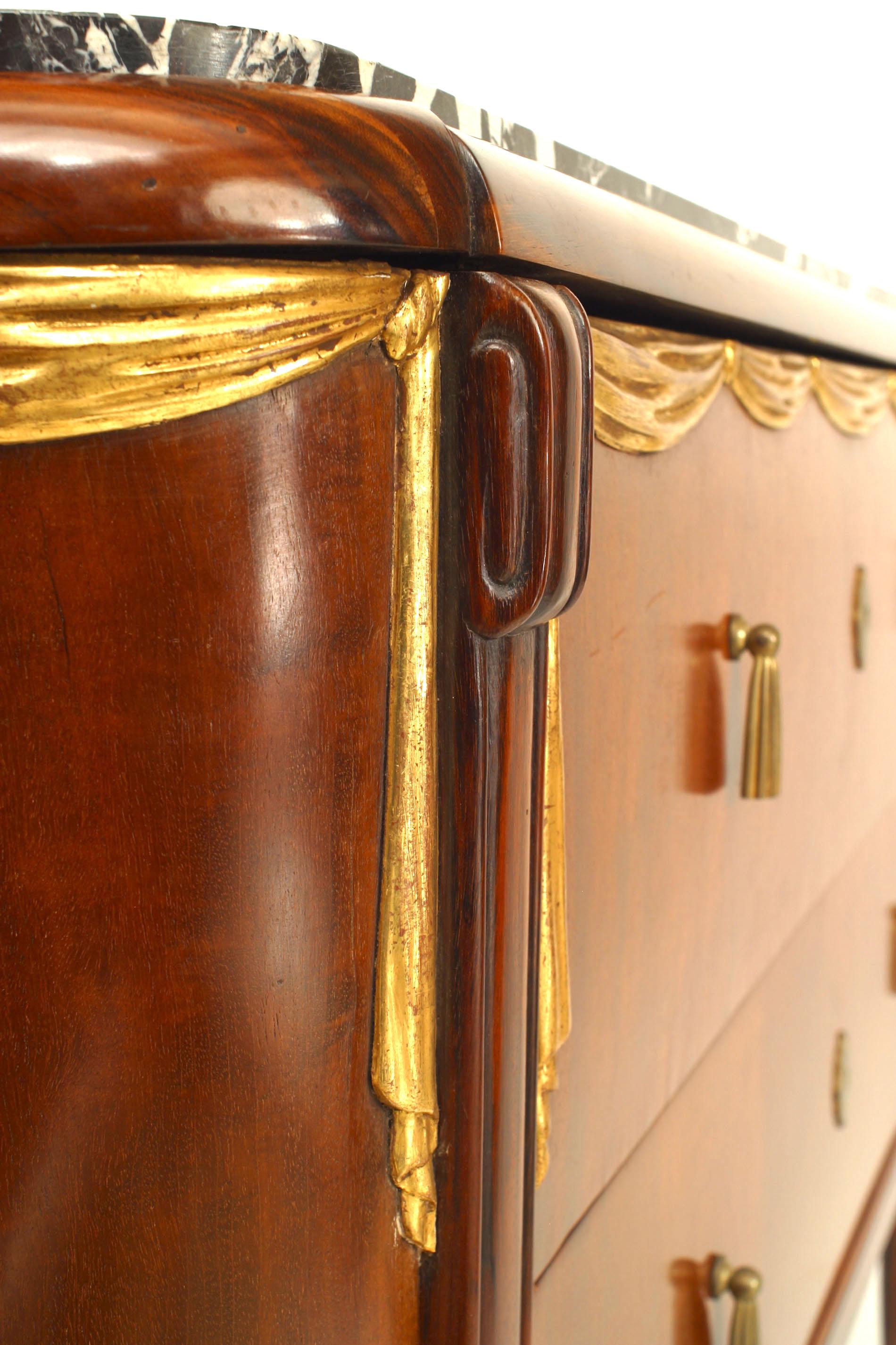 French Art Deco Dufrene Mahogany & Marble Commode For Sale 2