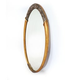 Art Deco Parcel Gilt Oval Mirror By Sue et Mare 1925
