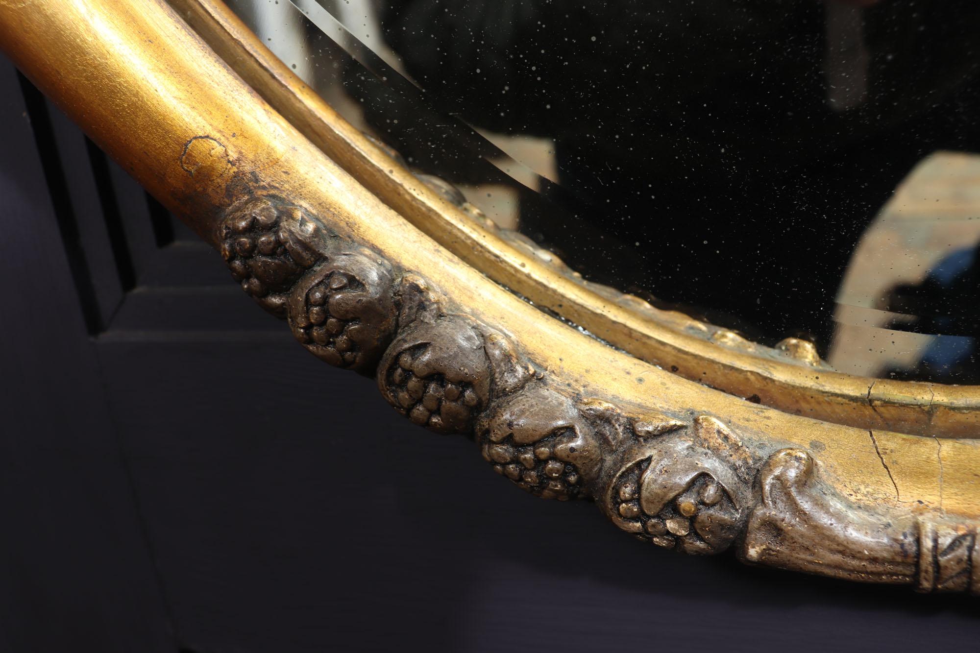 Miroir ovale doré Art Déco par Sue et Mare 1925 en vente 1