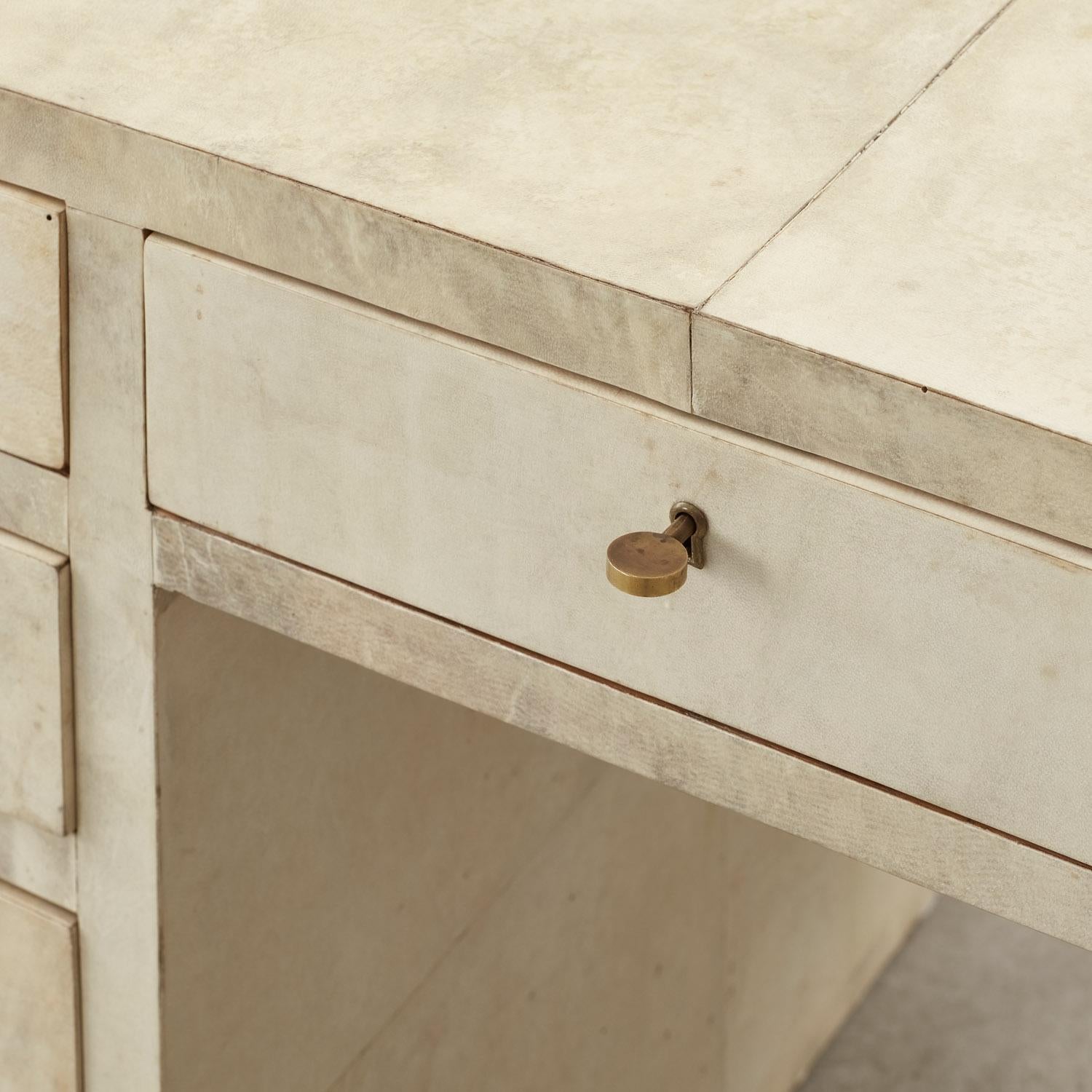 Art Deco parchment desk - Italy, 1920s For Sale 4