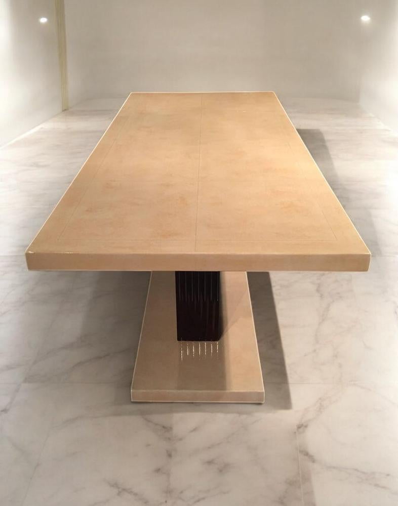 Papier parchemin Table de salle à manger Art Déco, Italie, 1940 en vente