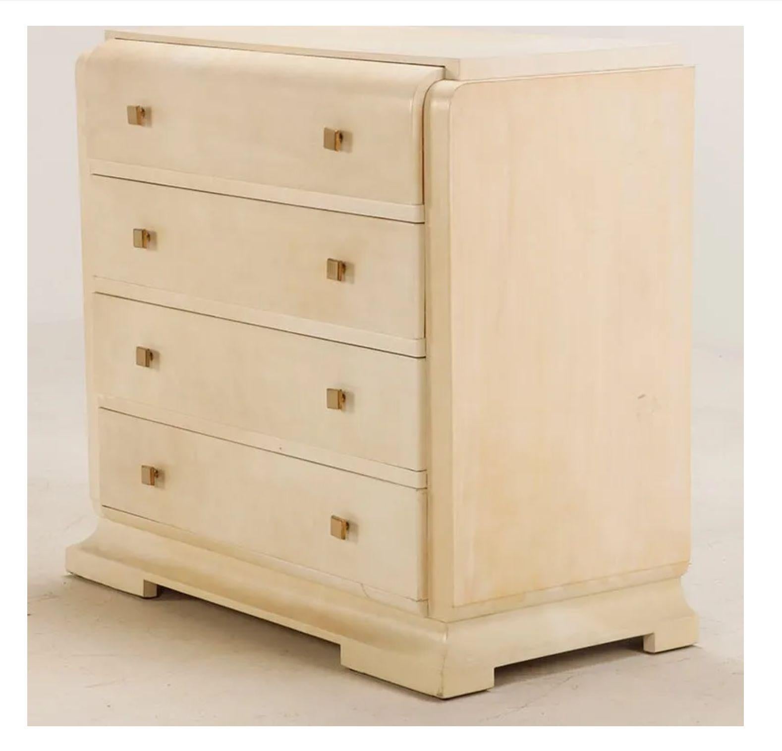 Wood Art Deco Parchment Dresser in the manner of Samuel Marx, circa 1940s