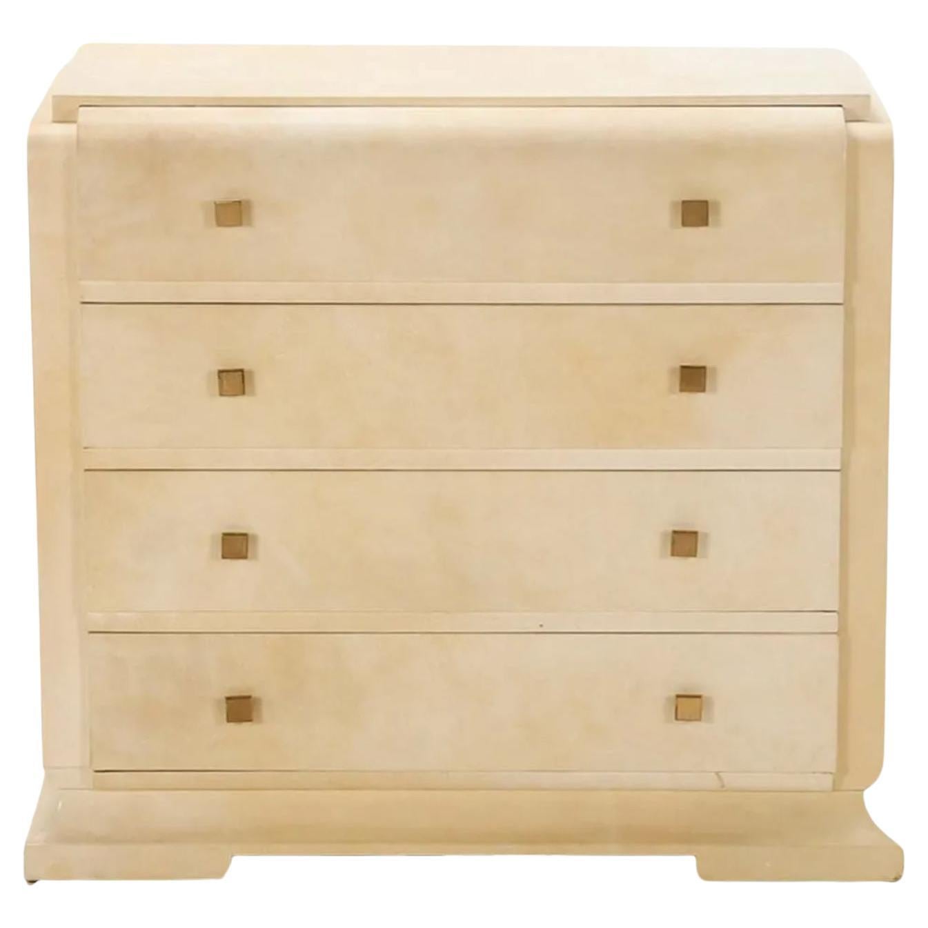 Art Deco Parchment Dresser in the manner of Samuel Marx, circa 1940s For Sale