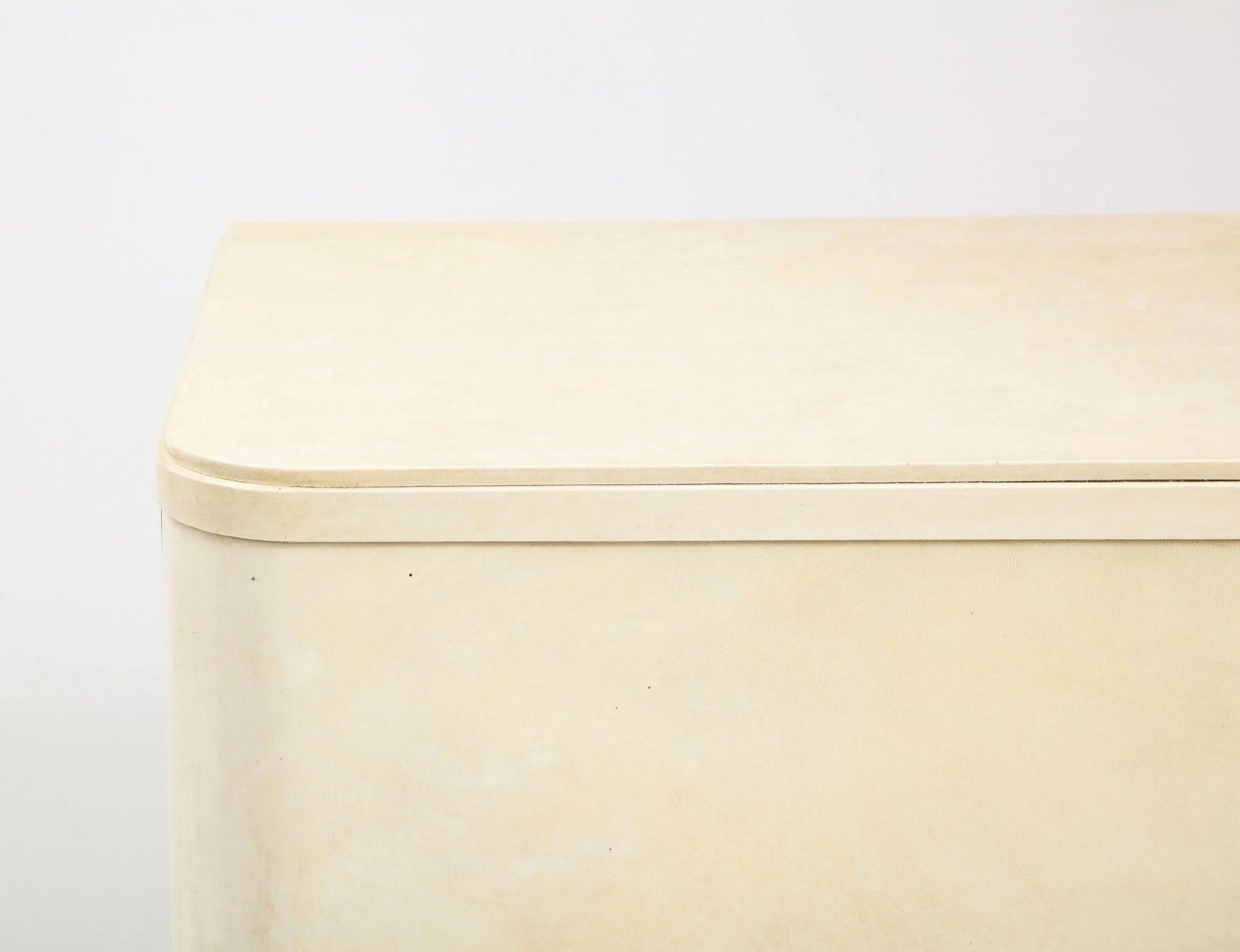 Italian Art Deco Parchment Fitted Four Drawer Chest Signed N.E. Corengia For Sale