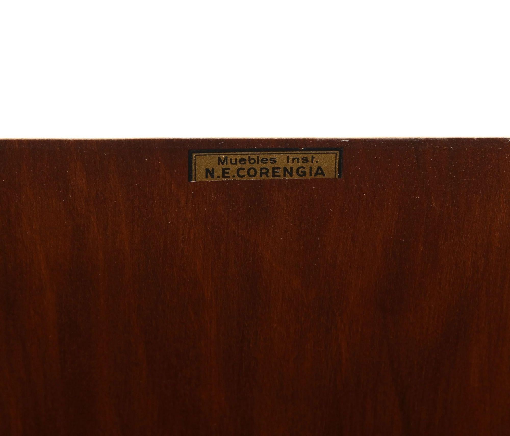 Parchment Paper Art Deco Parchment Fitted Four Drawer Chest Signed N.E. Corengia For Sale