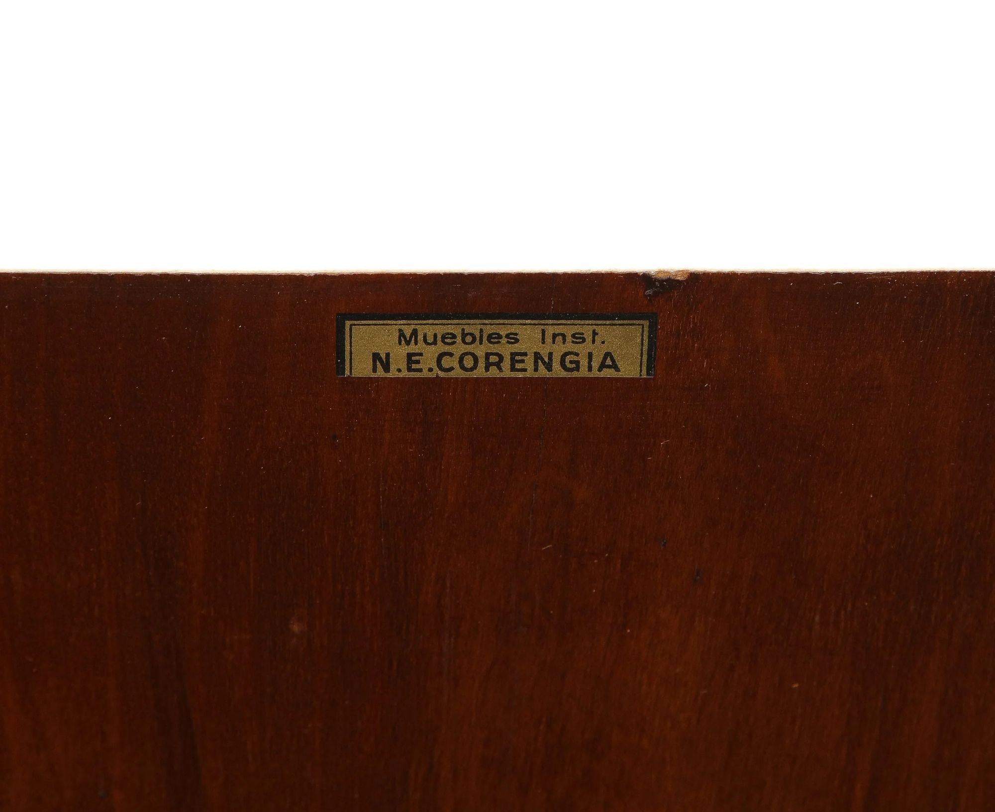 Art Deco Parchment Fitted Four Drawer Chest Signed N.E. Corengia For Sale 2